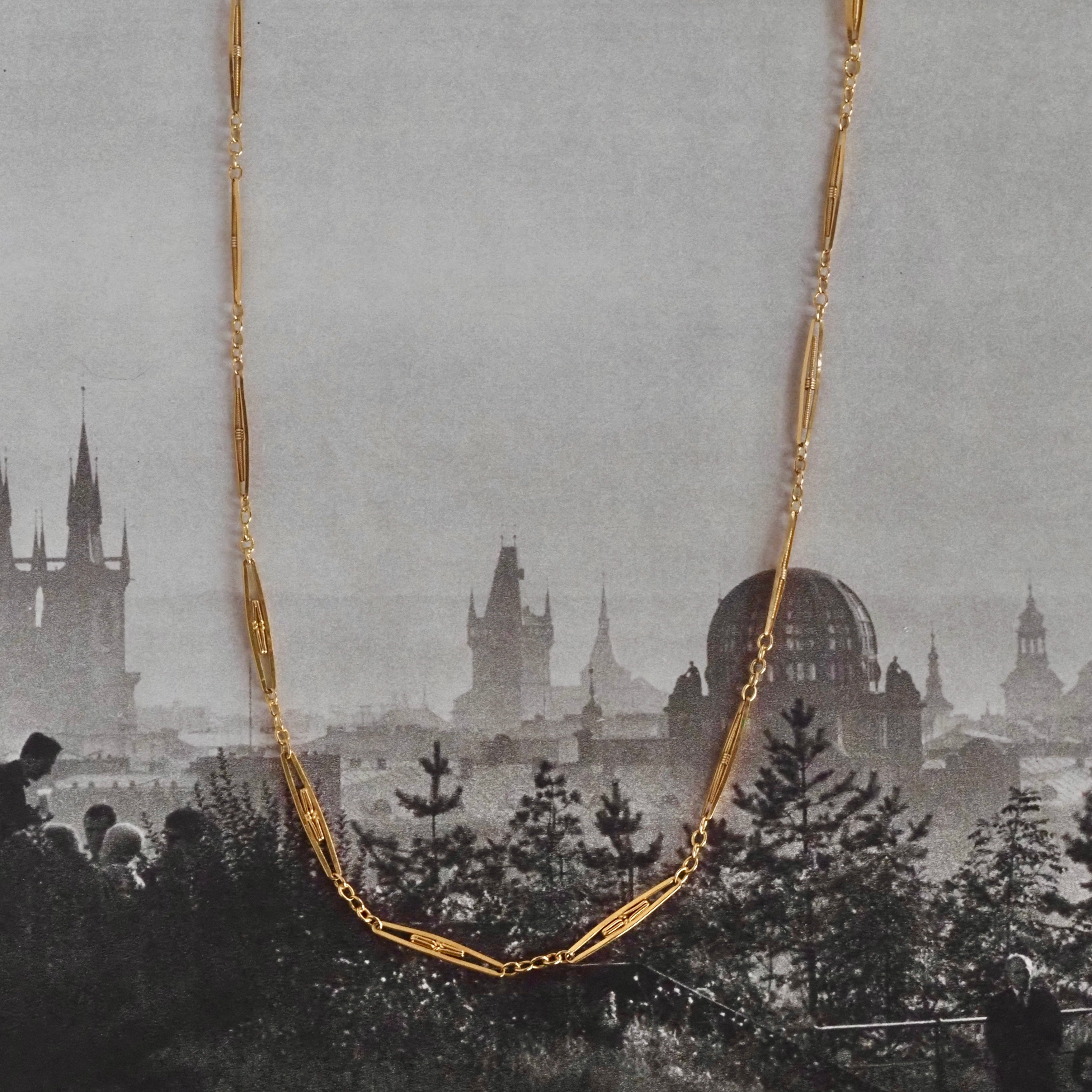 Antique Portuguese 19k Gold Watch Chain Necklace