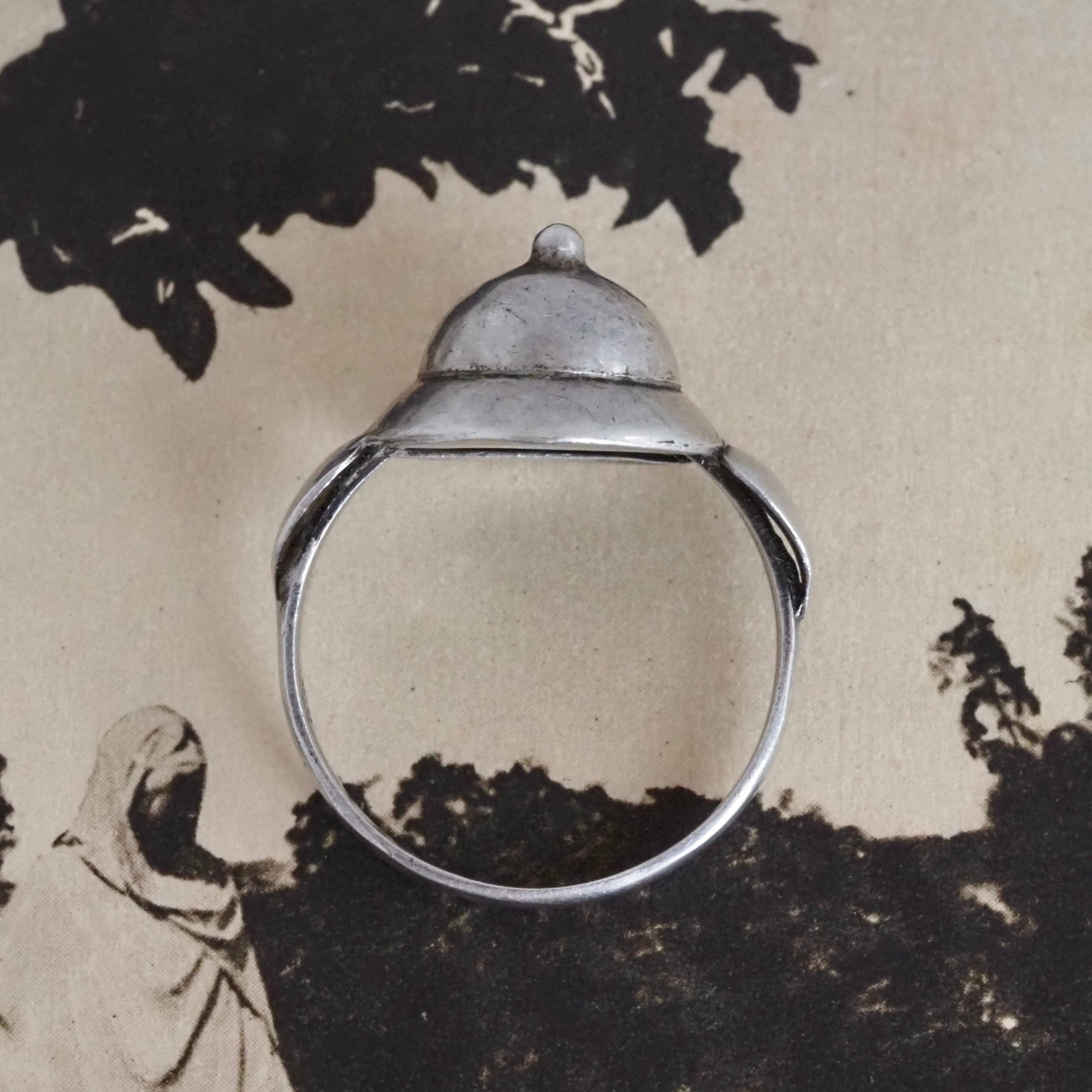 Vintage Sterling Silver Boob & Hearts Ring