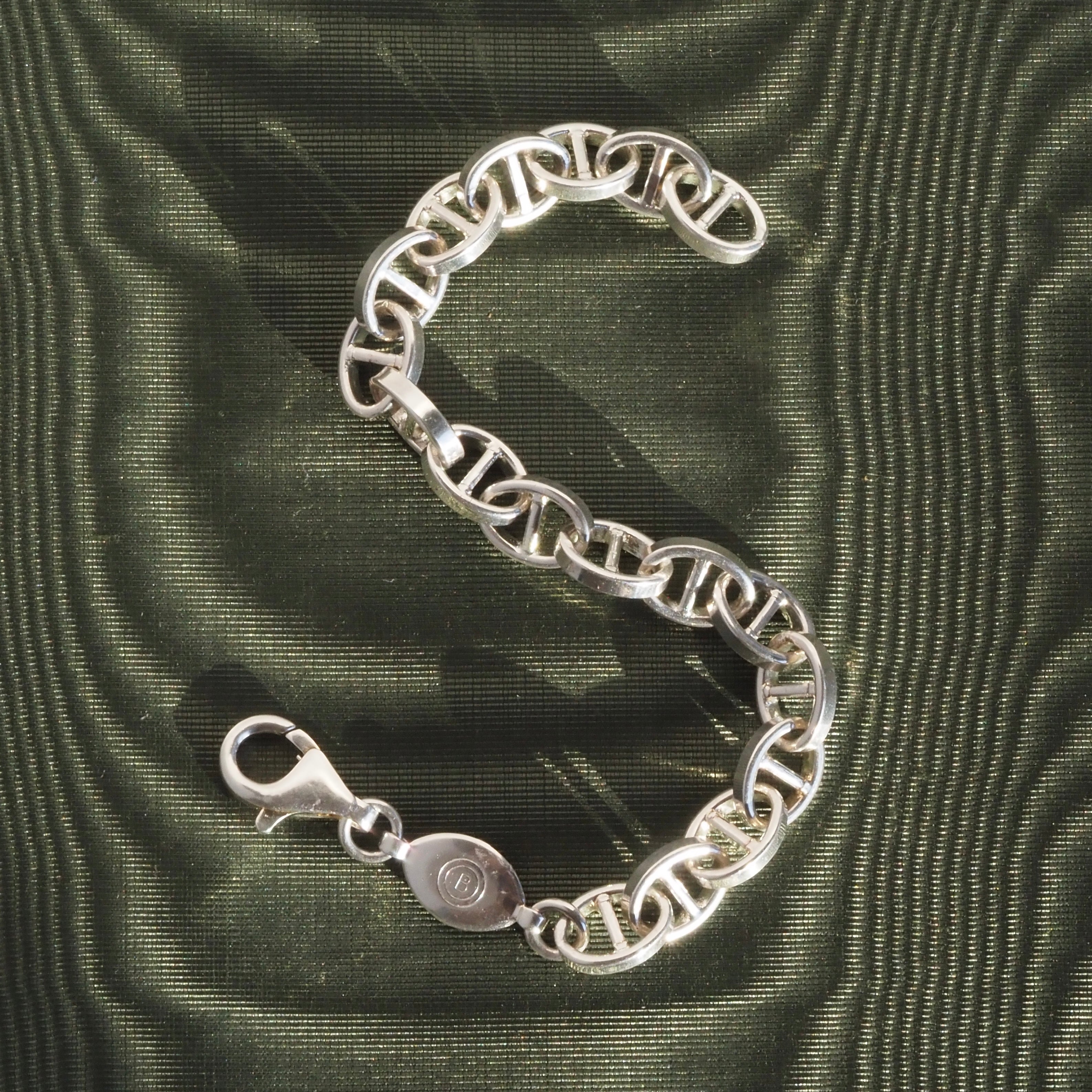 Vintage Italian Sterling Silver Mariner Link Chain Bracelet