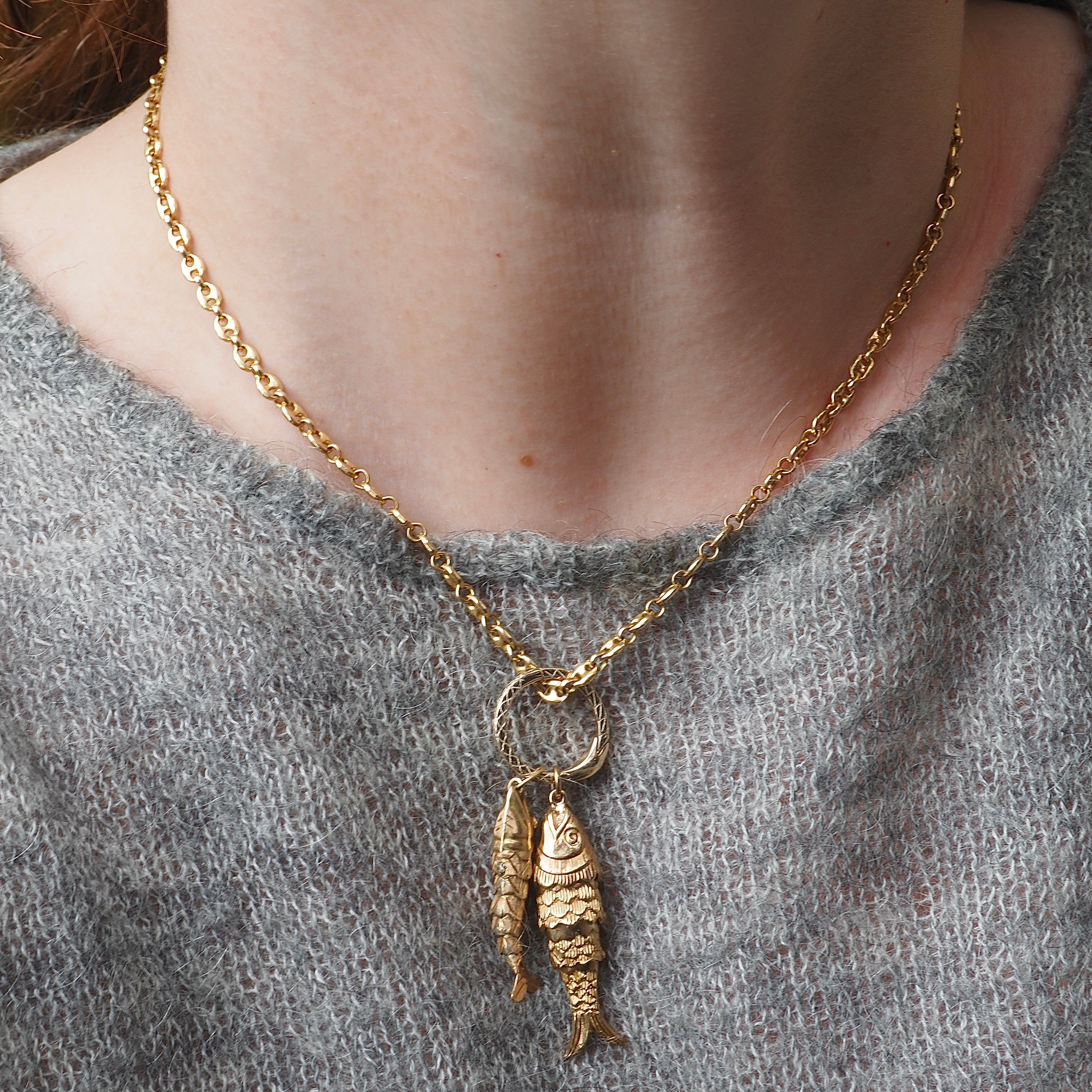 Vintage Puffy Mariner 14k Gold Chain Necklace