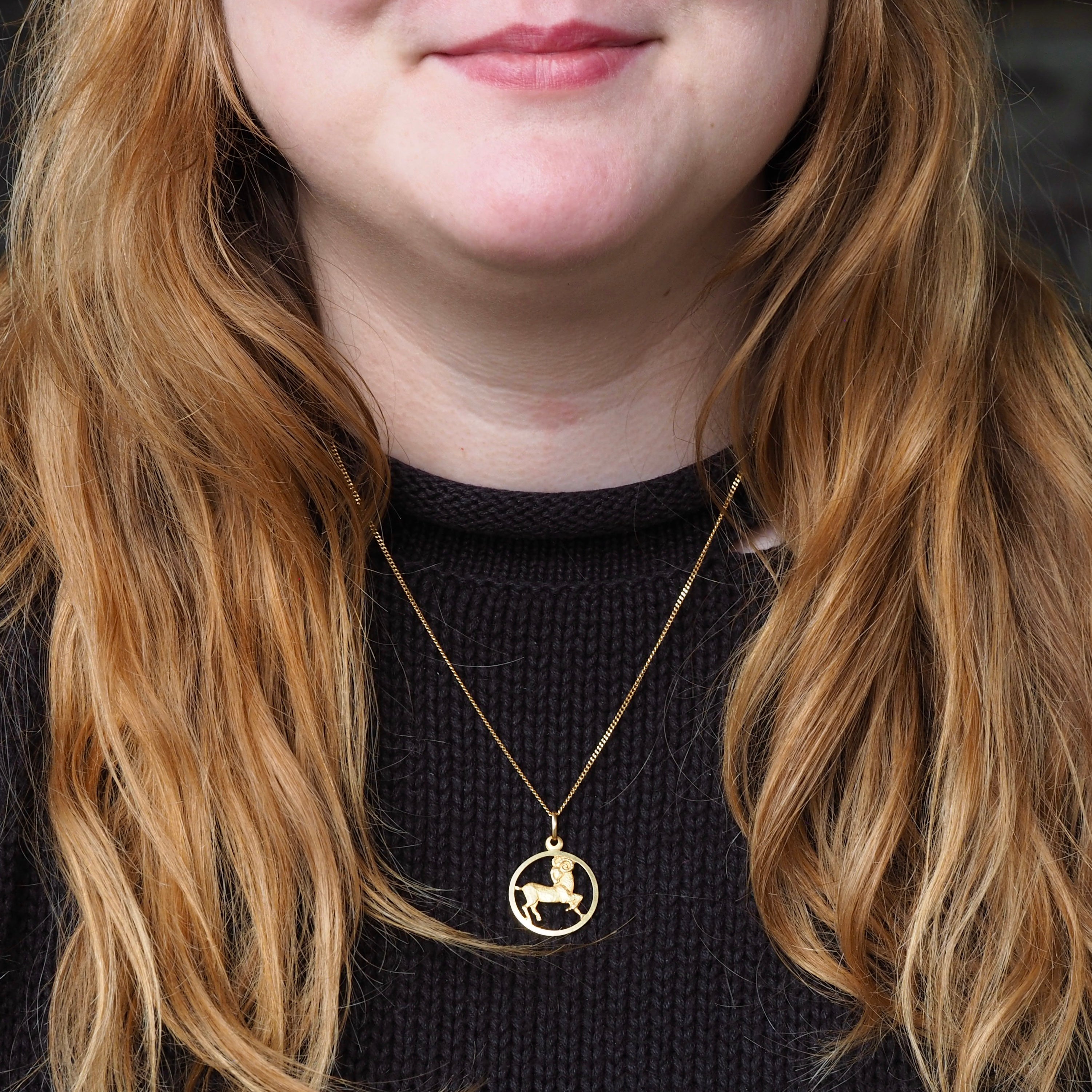 Vintage 22k Gold Aries Pendant