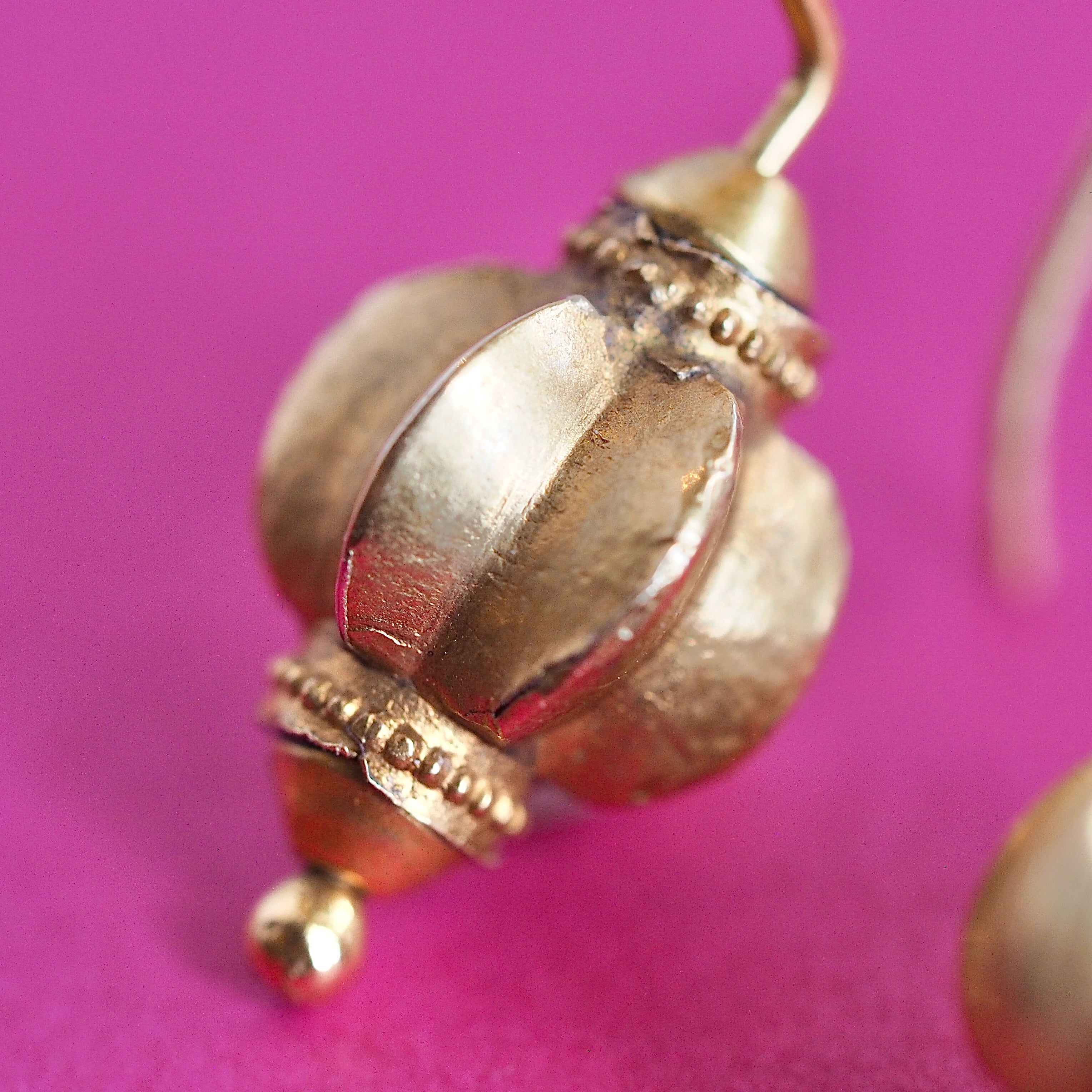 Vintage Indian 22k Gold Starfruit Earrings
