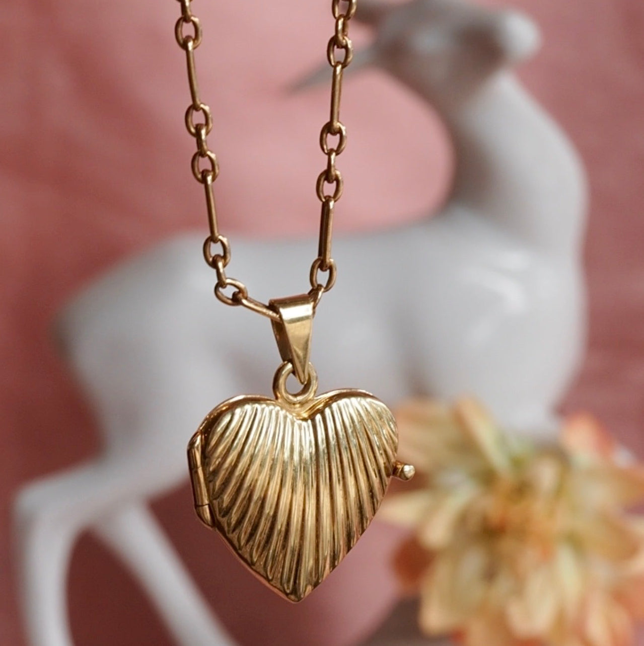 Vintage 14k Gold Alternating Cable Link Chain Necklace