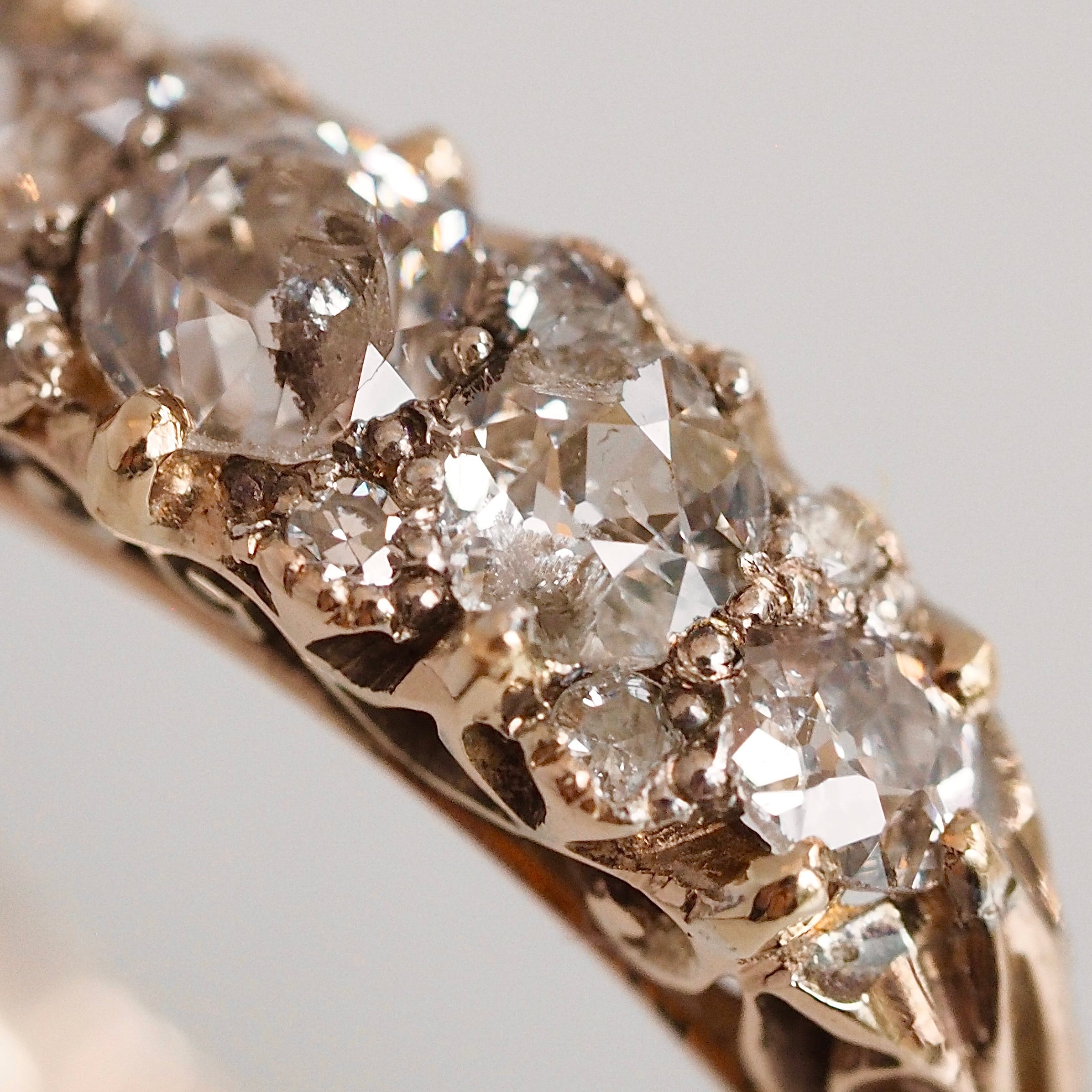 Antique Victorian 18k Gold Half Hoop Diamond Band