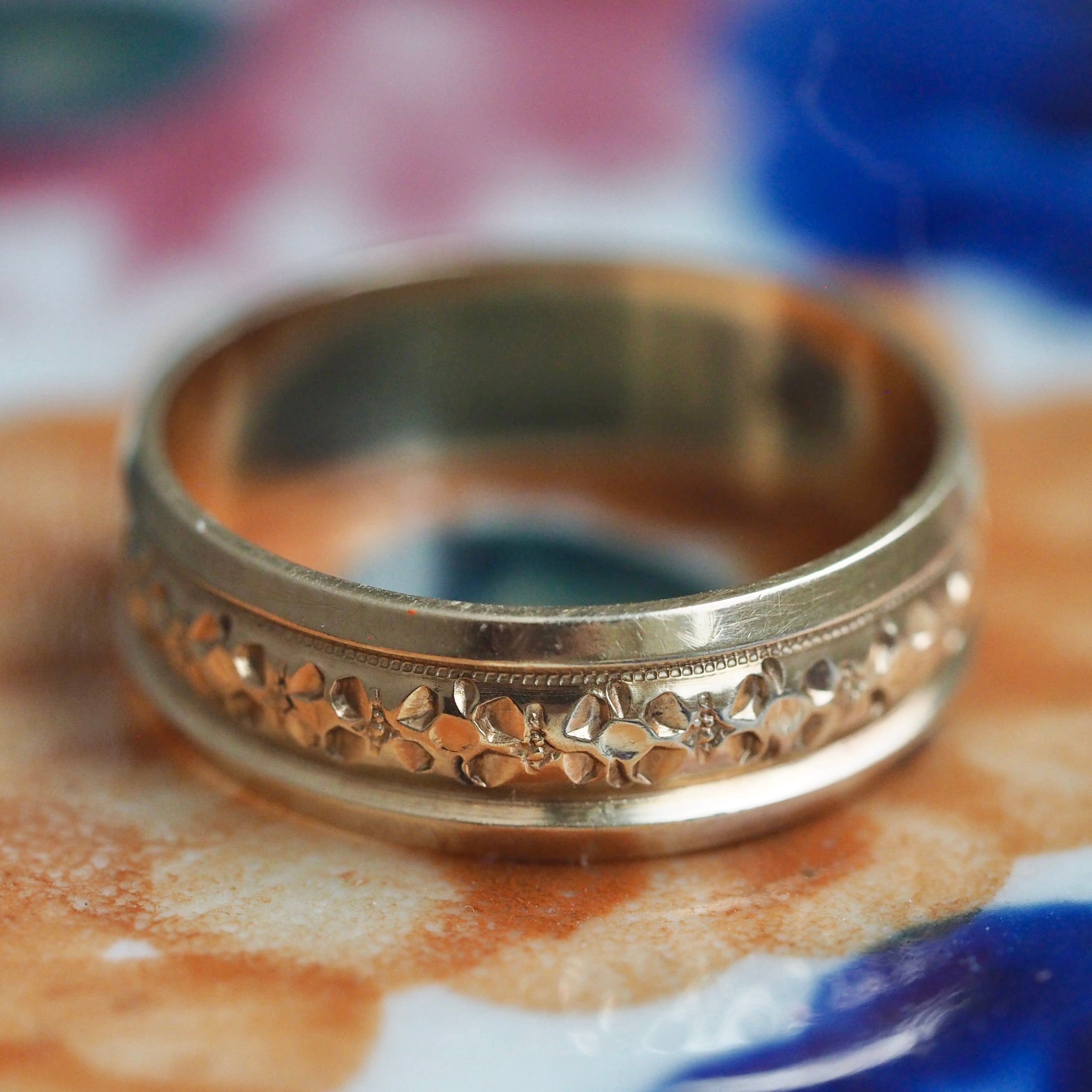 Vintage 1940’s 14k Gold Orange Blossom Band