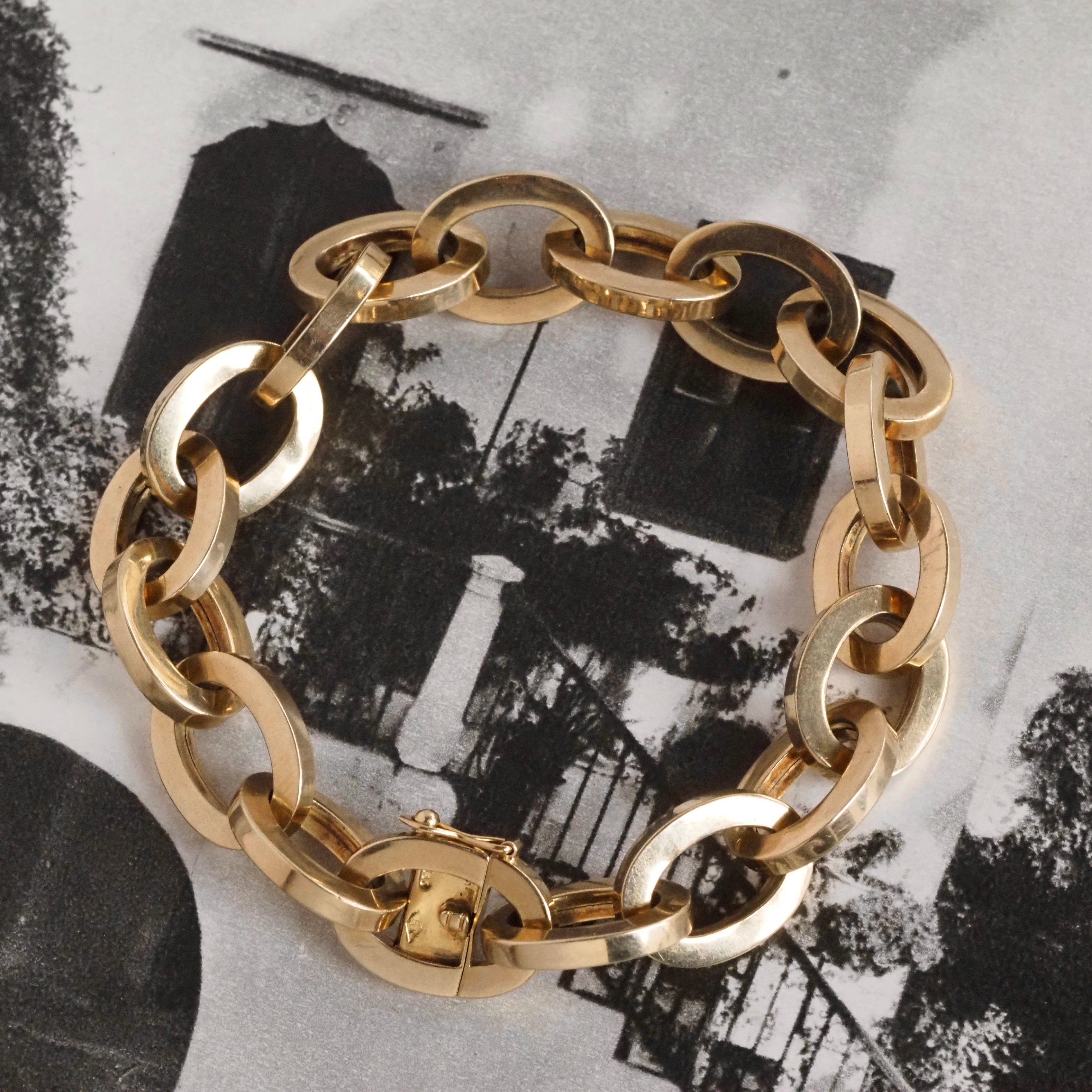 Vintage 9k Gold Cable Link Bracelet