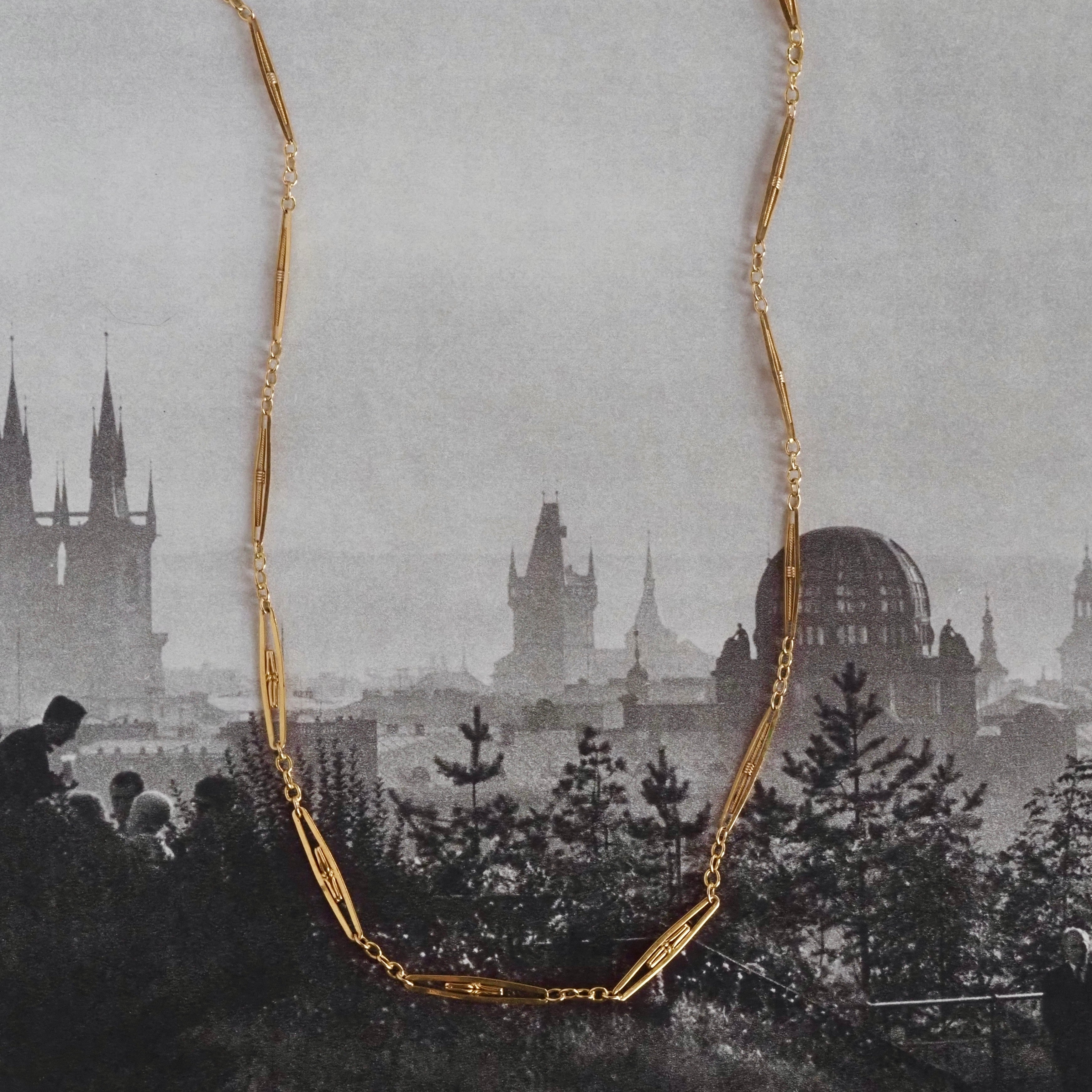 Antique Portuguese 19k Gold Watch Chain Necklace