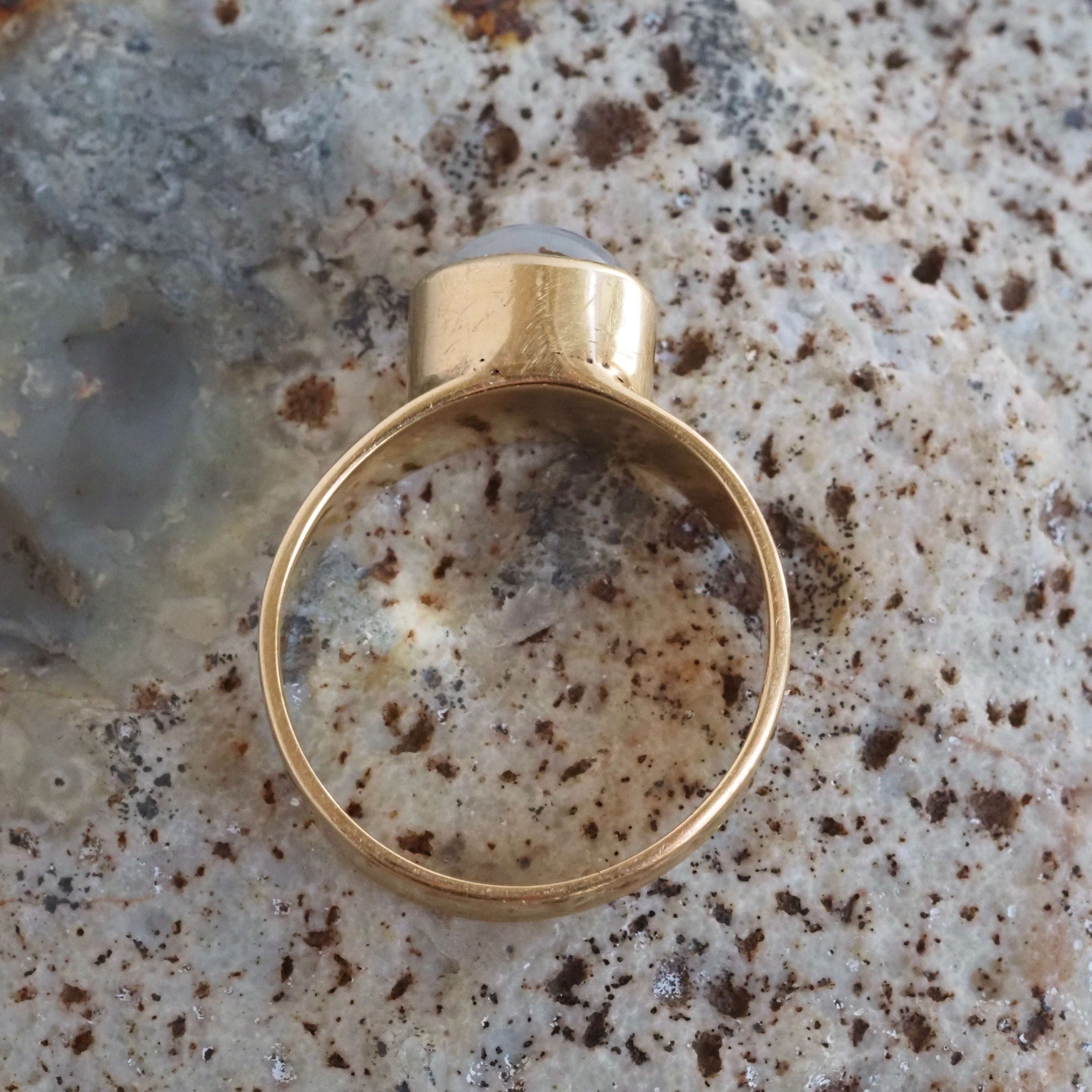 Vintage Natural Star Sapphire Cabochon 14k Gold Ring