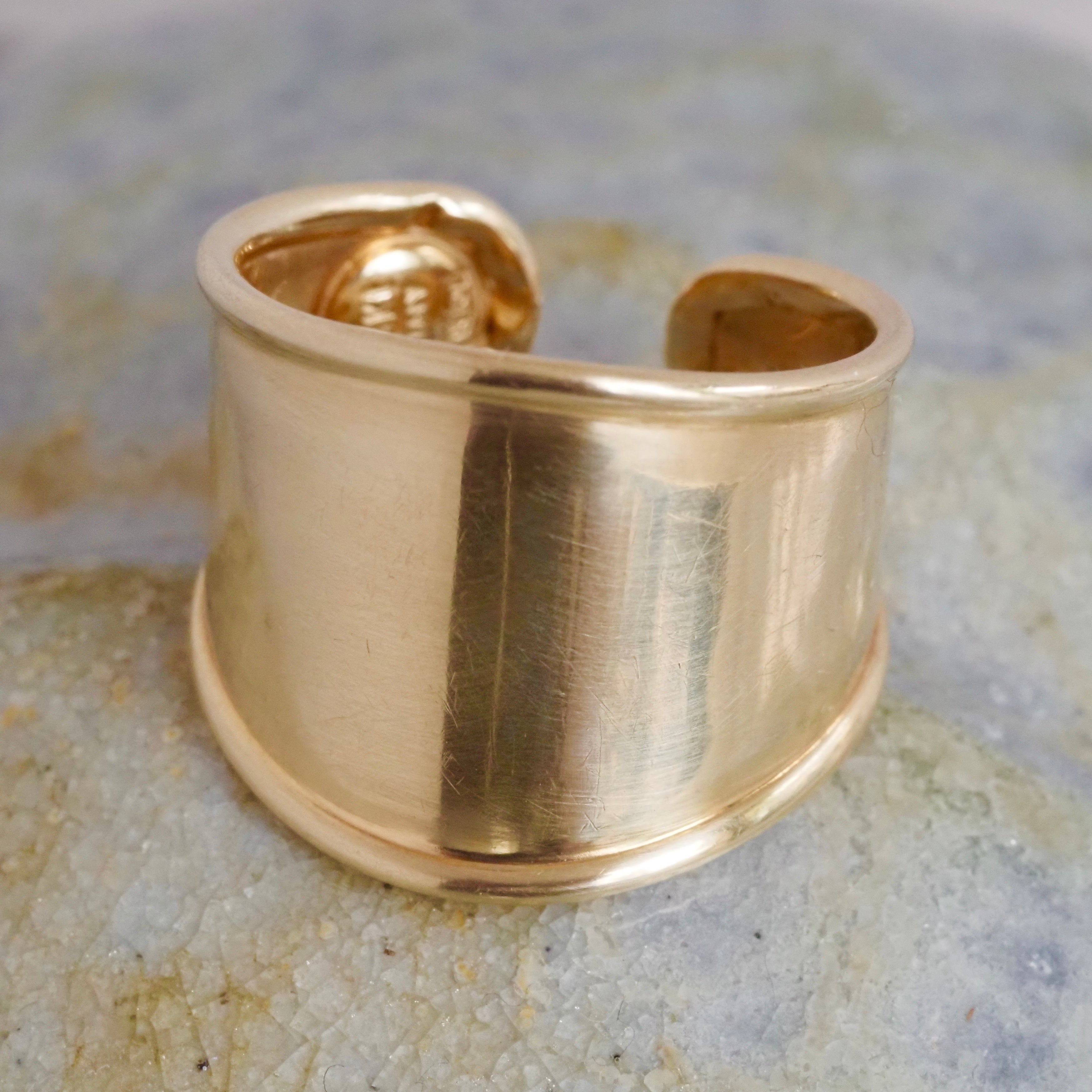 Vintage Italian Wide Tapered 14k Gold Band