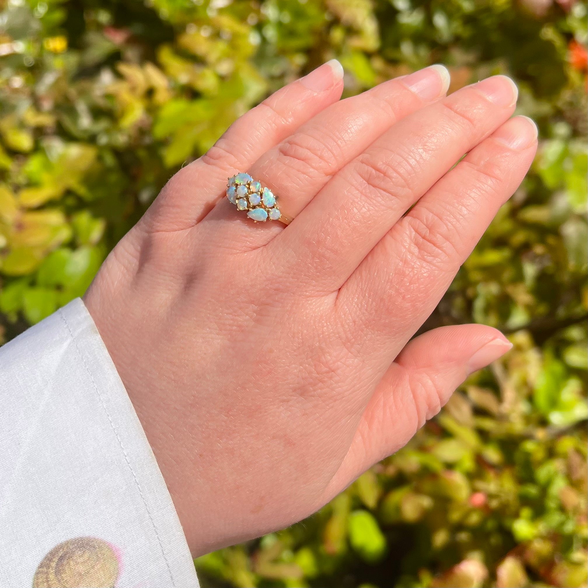 Vintage 14k Gold Opal Mosaic Ring