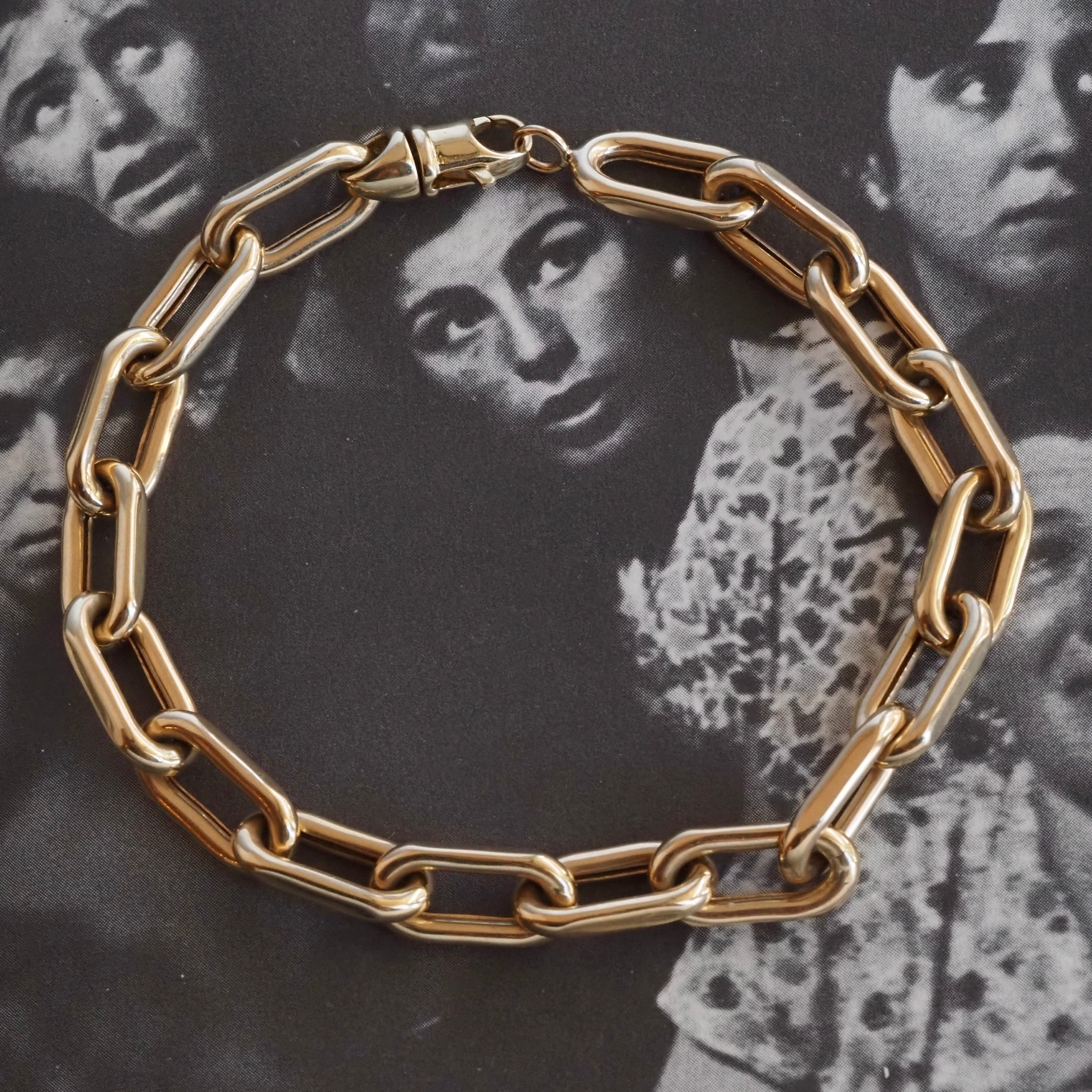 Vintage Long Link 14k Gold Bracelet