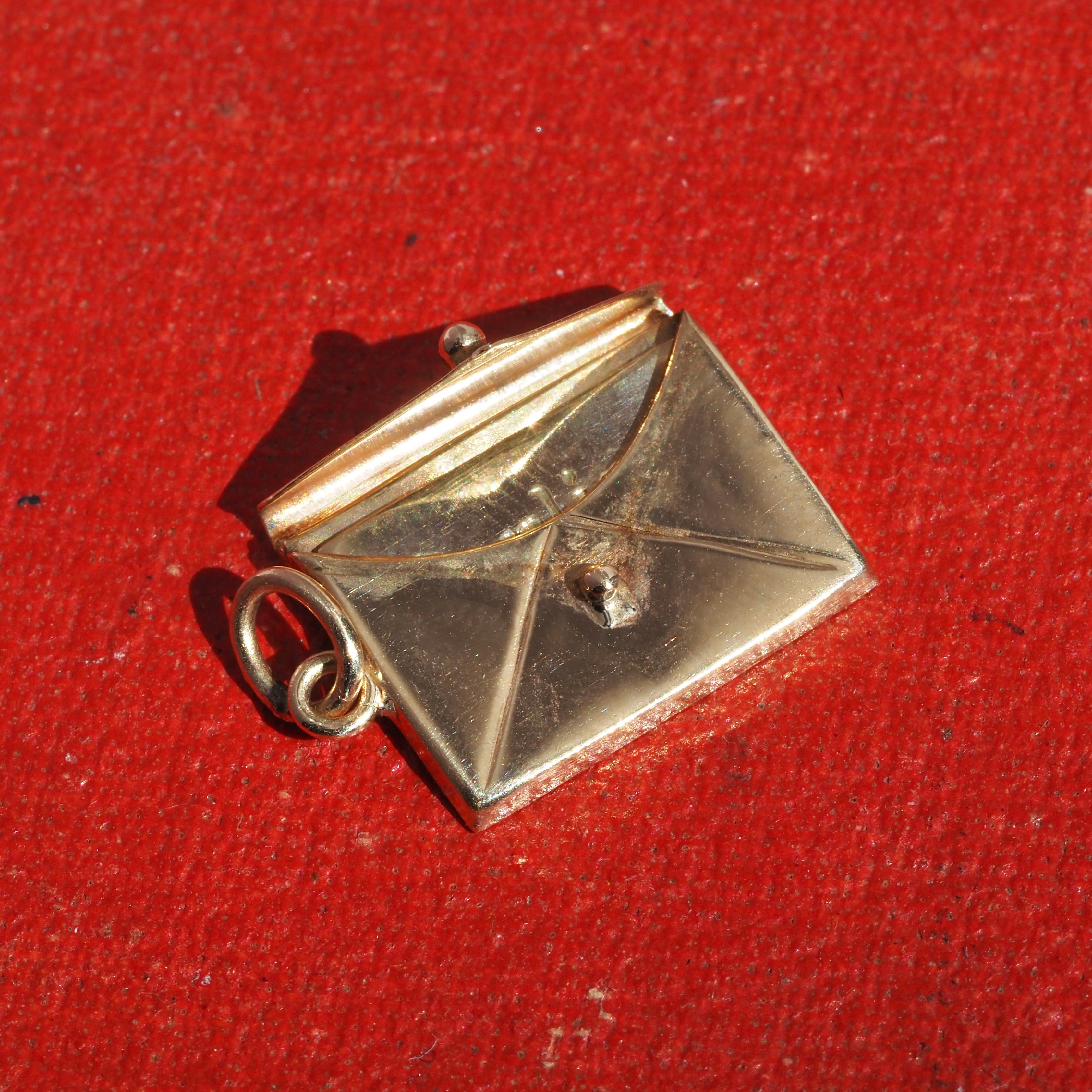 Vintage Envelope & Letter 14k Gold Charm Pendant