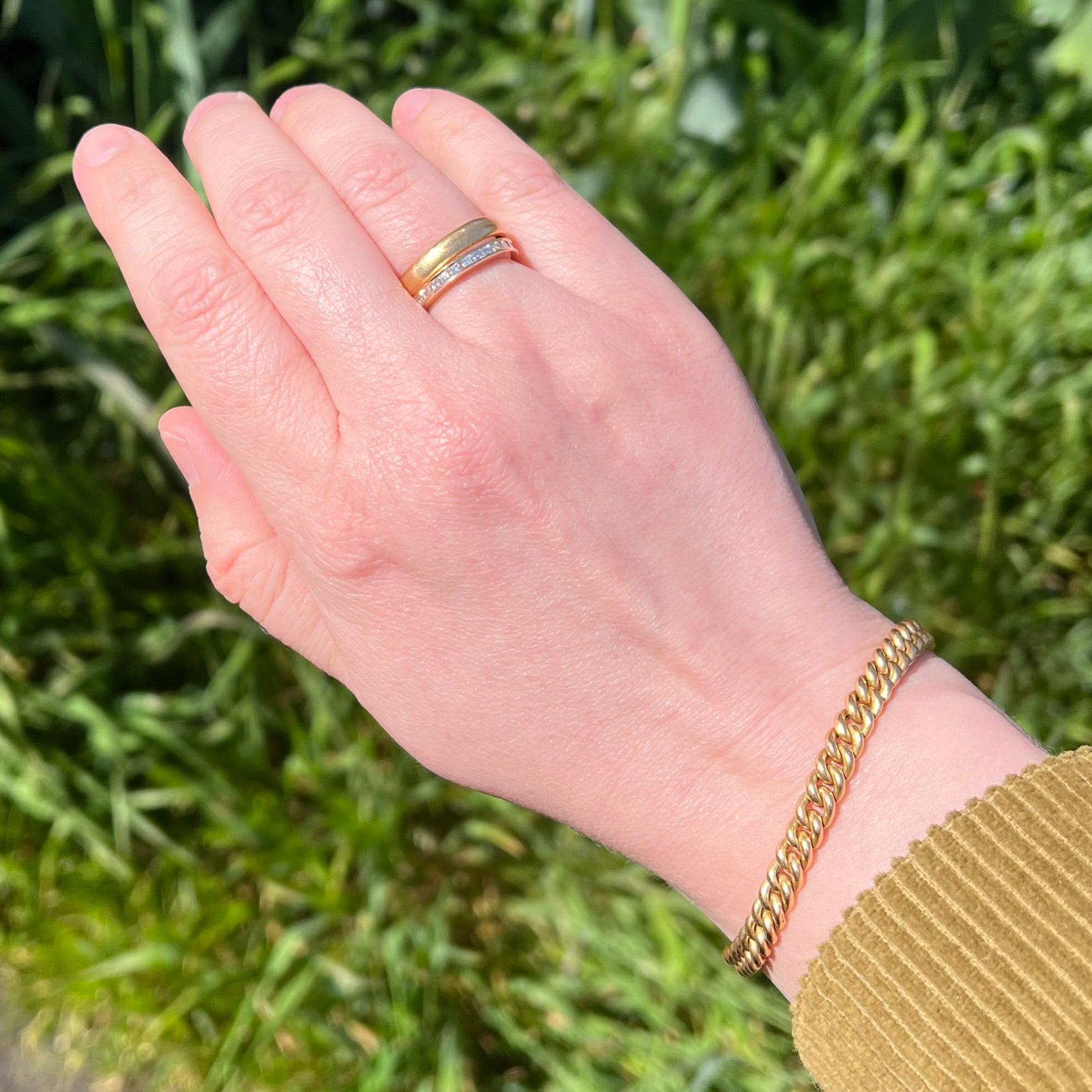 Step Cut Diamond Eternity 14k Gold Ring
