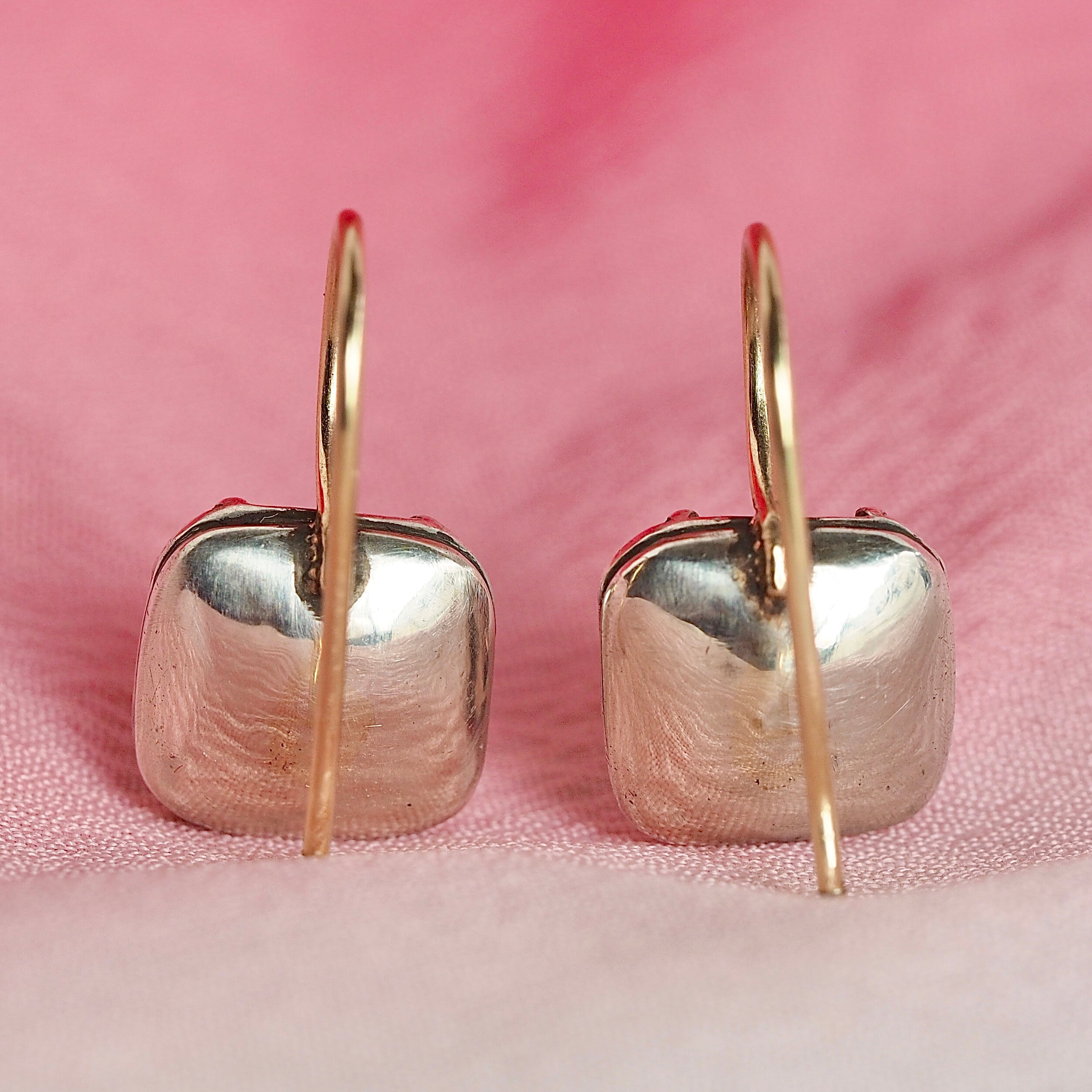 Antique Georgian Stuart Crystal Earrings with 14k Gold Wires