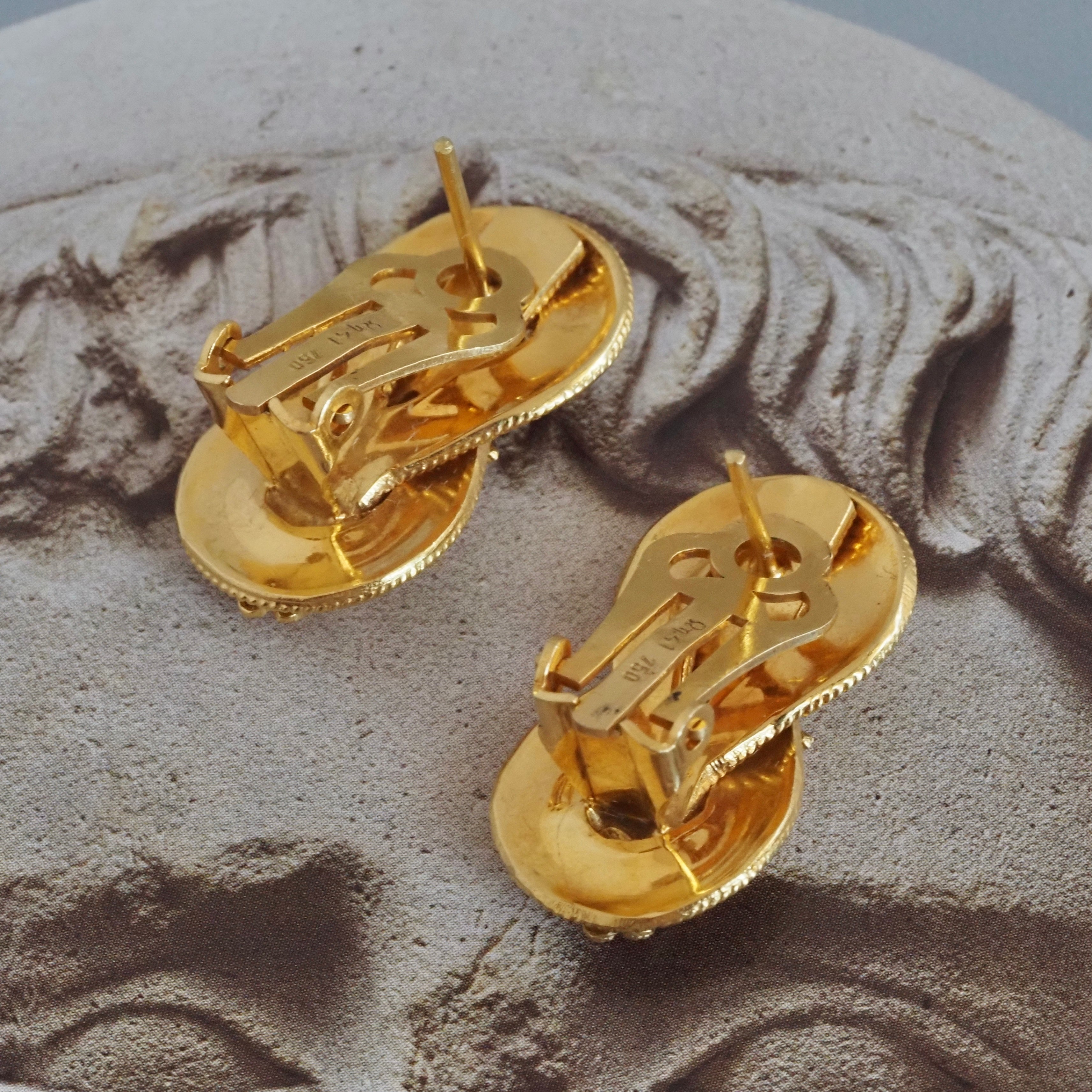 Ancient Greek Style 18k Gold Knot Earrings