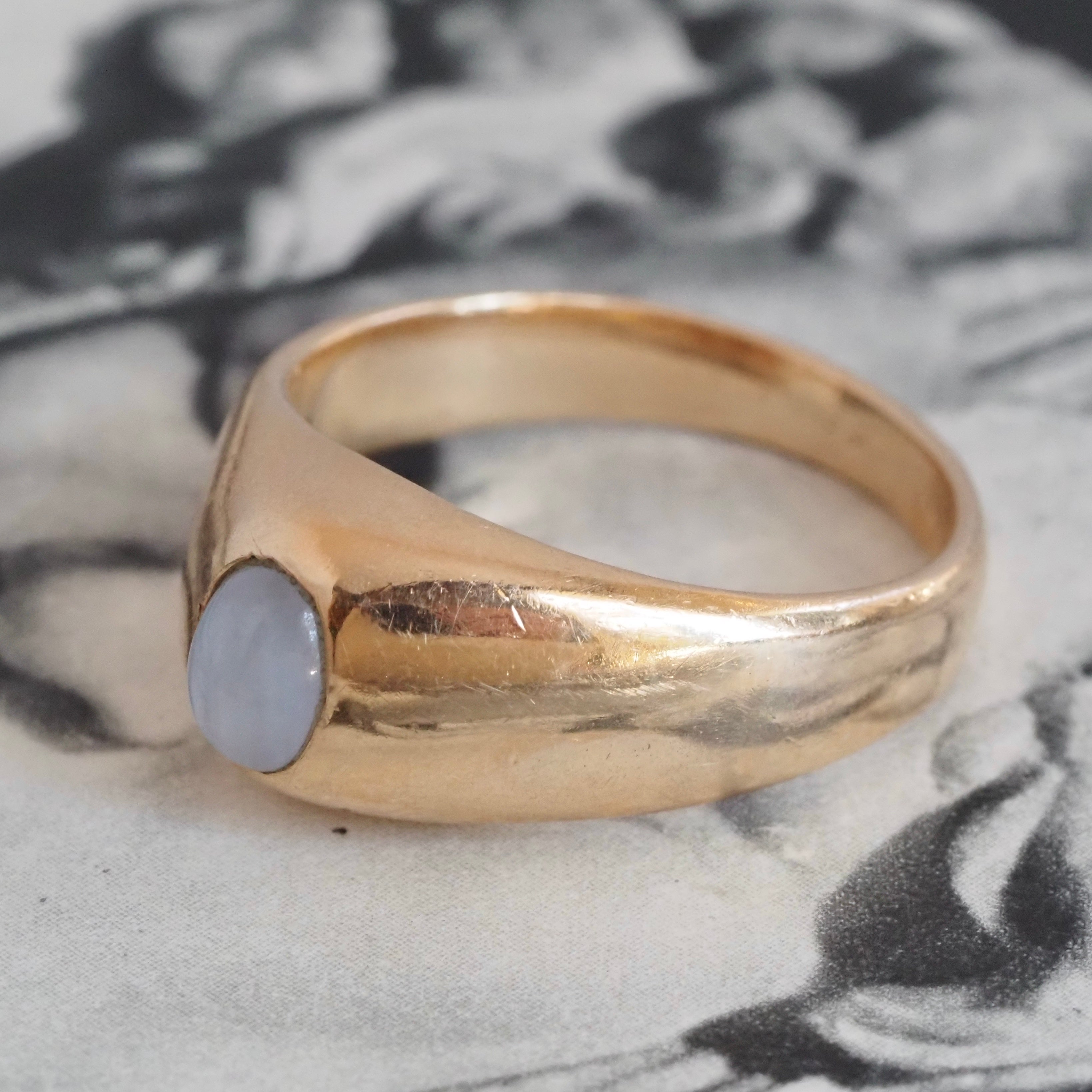 Vintage Natural Star Sapphire 14k Gold Dome Ring
