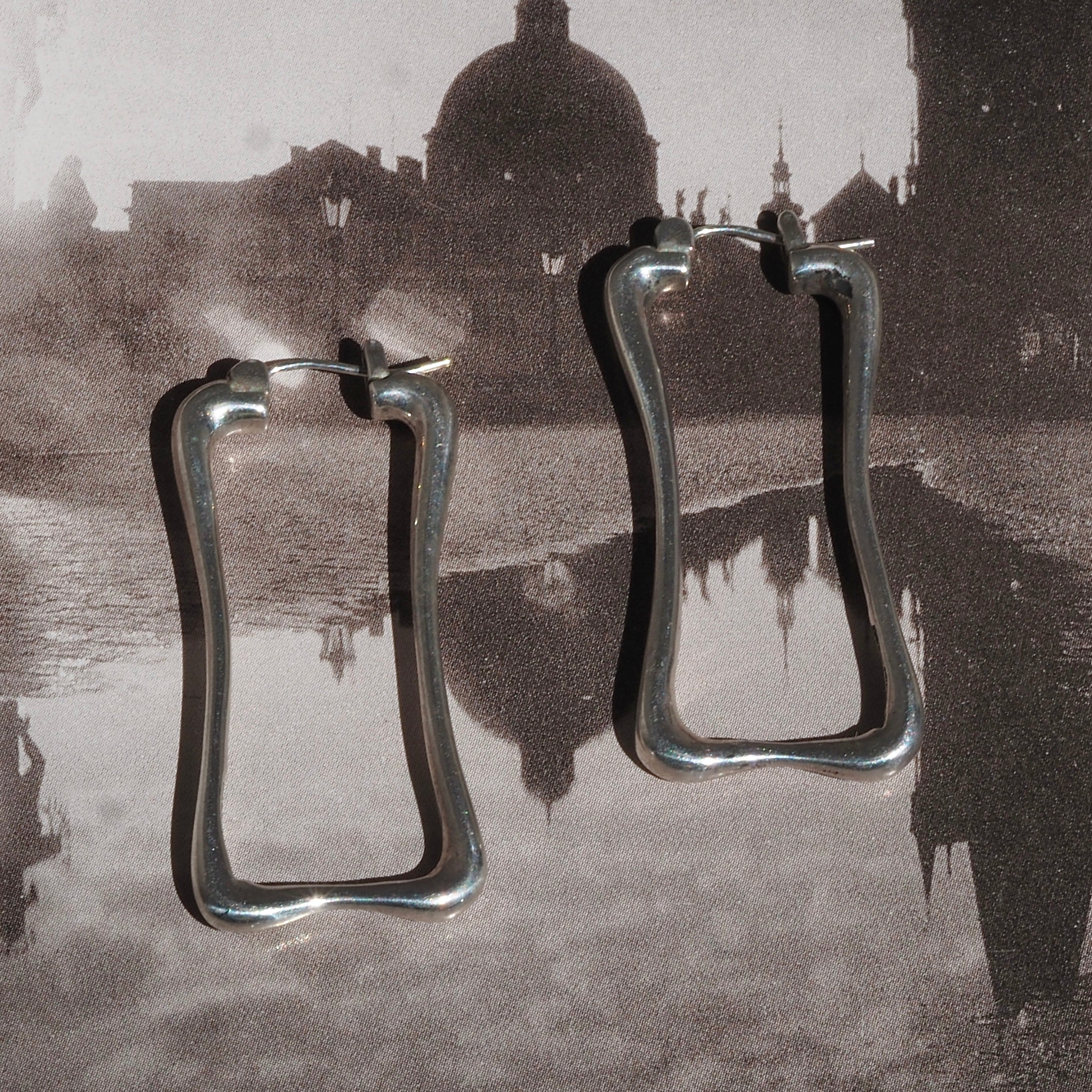 Vintage Robert Lee Morris Sterling Silver Geometric Earrings