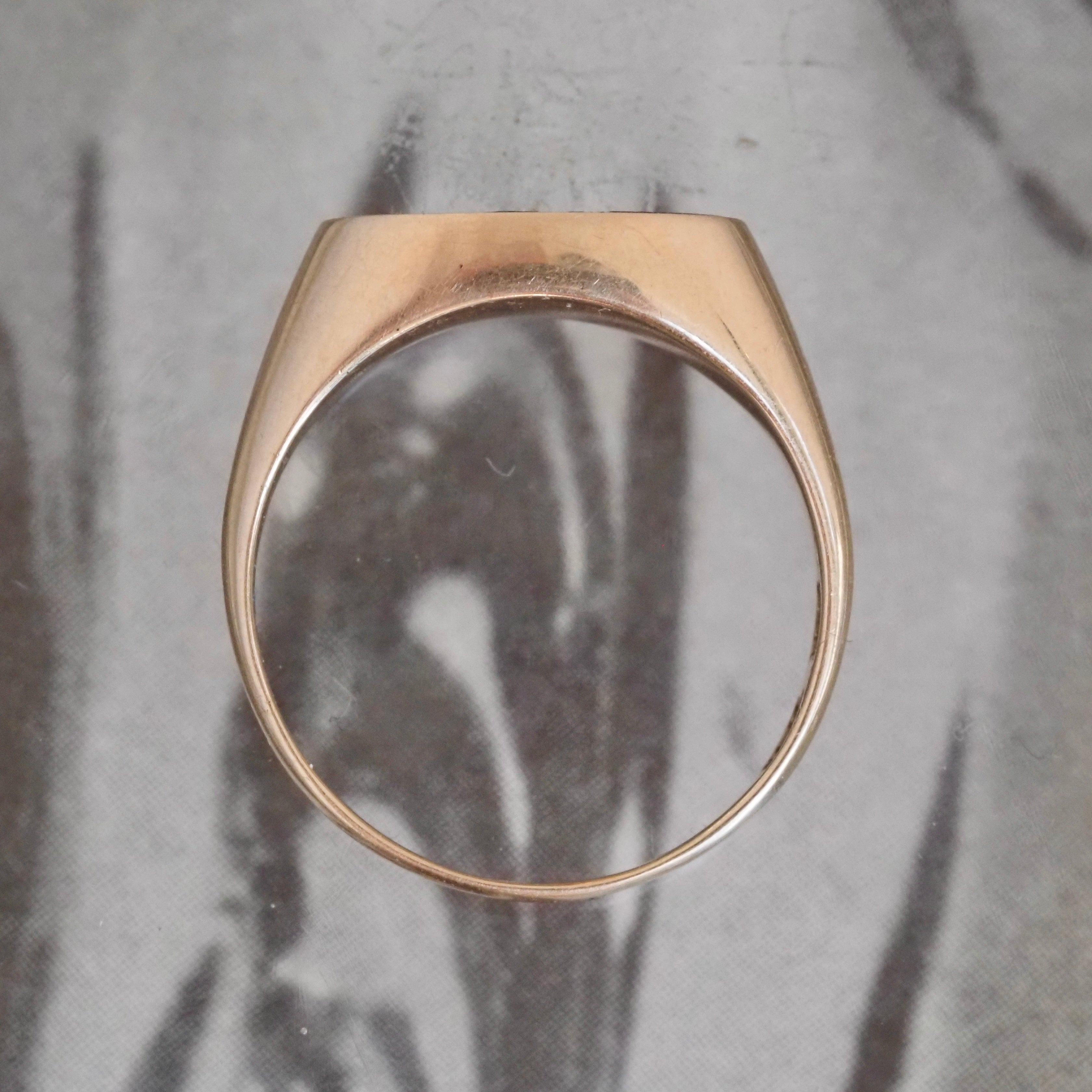 Vintage Modernist Lapis 14k Gold Signet Ring