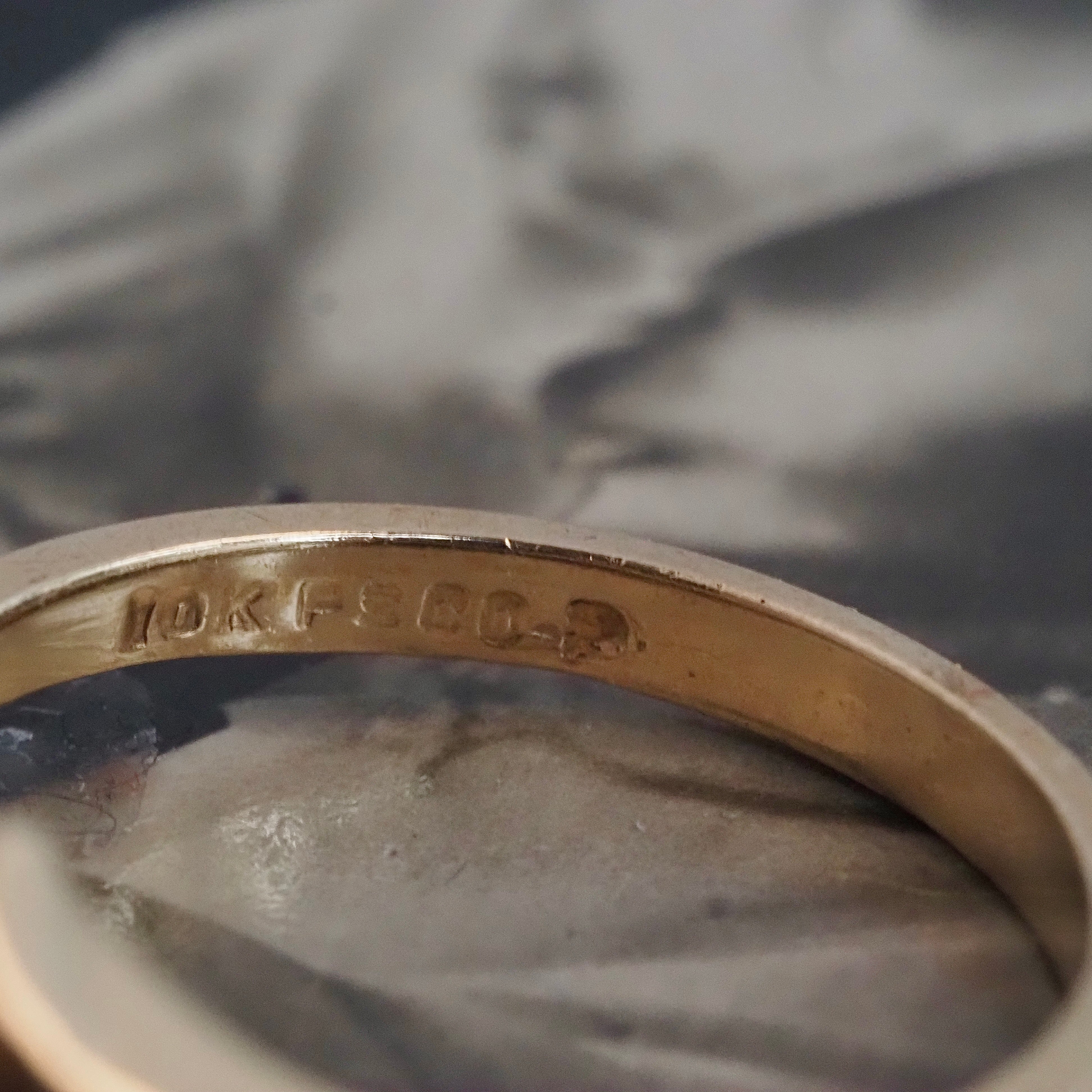 Vintage Opal Diamond Moi et Toi 10k Gold Ring