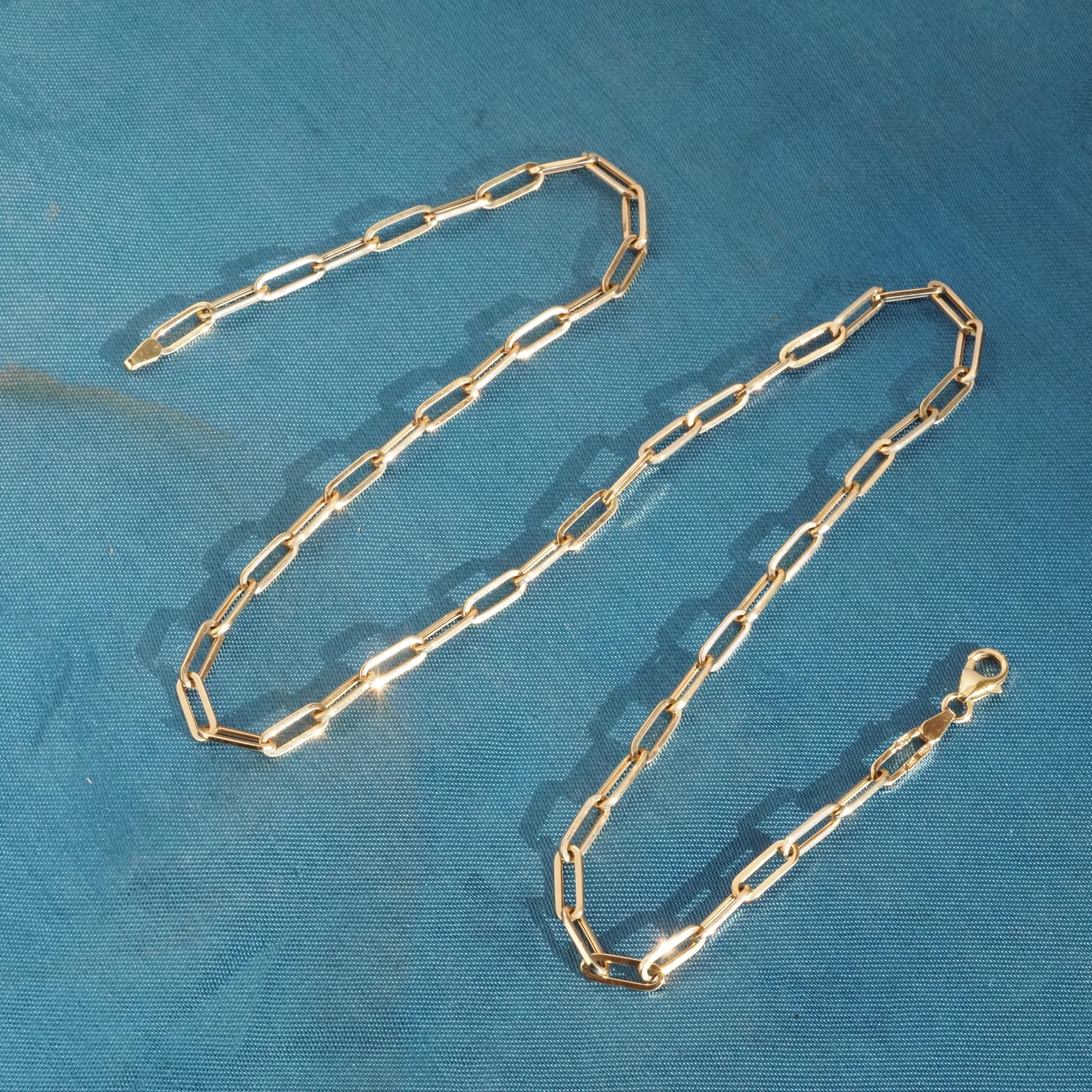Italian 22" 14k Gold Paperclip Chain Necklace