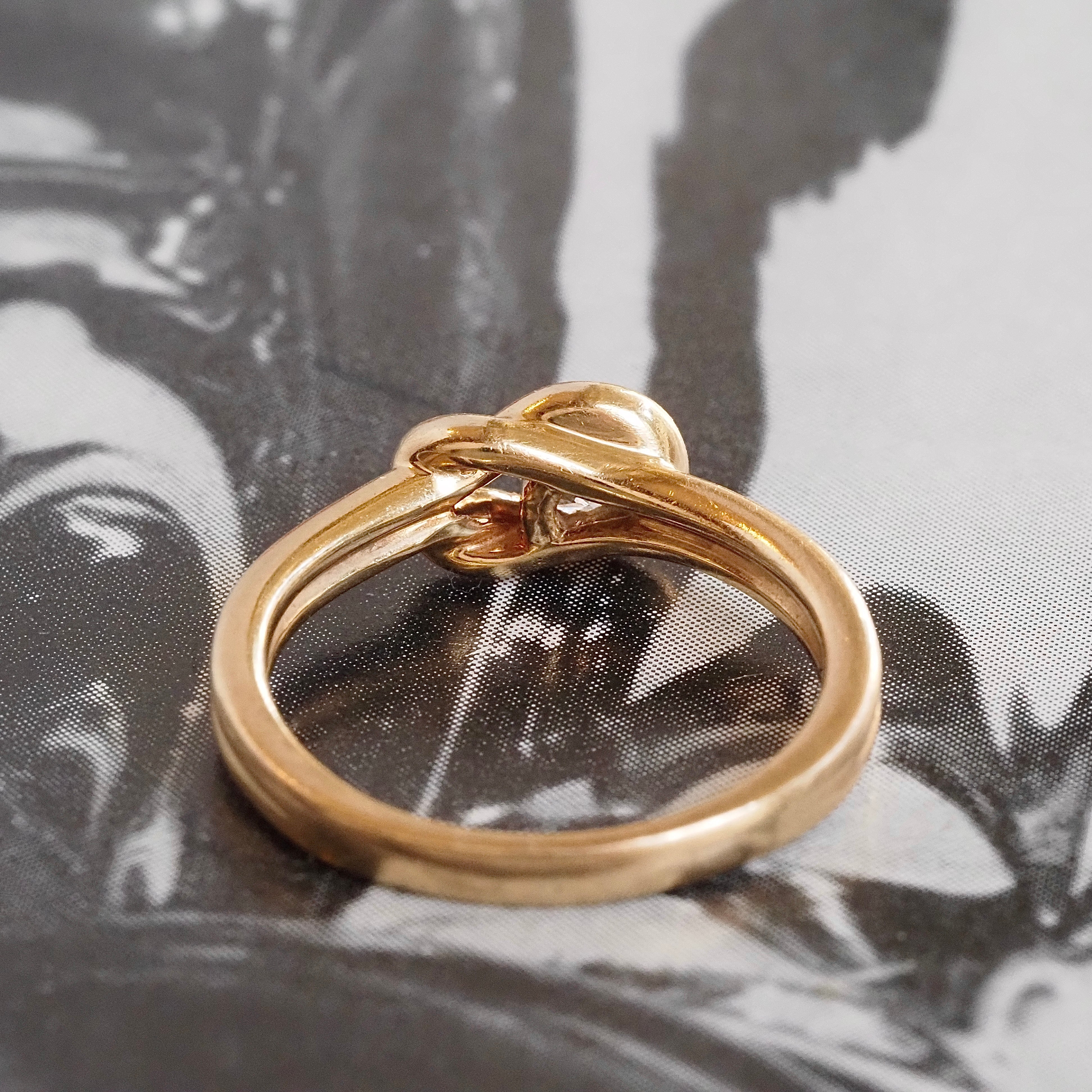 14k Gold Diamond Knot Band