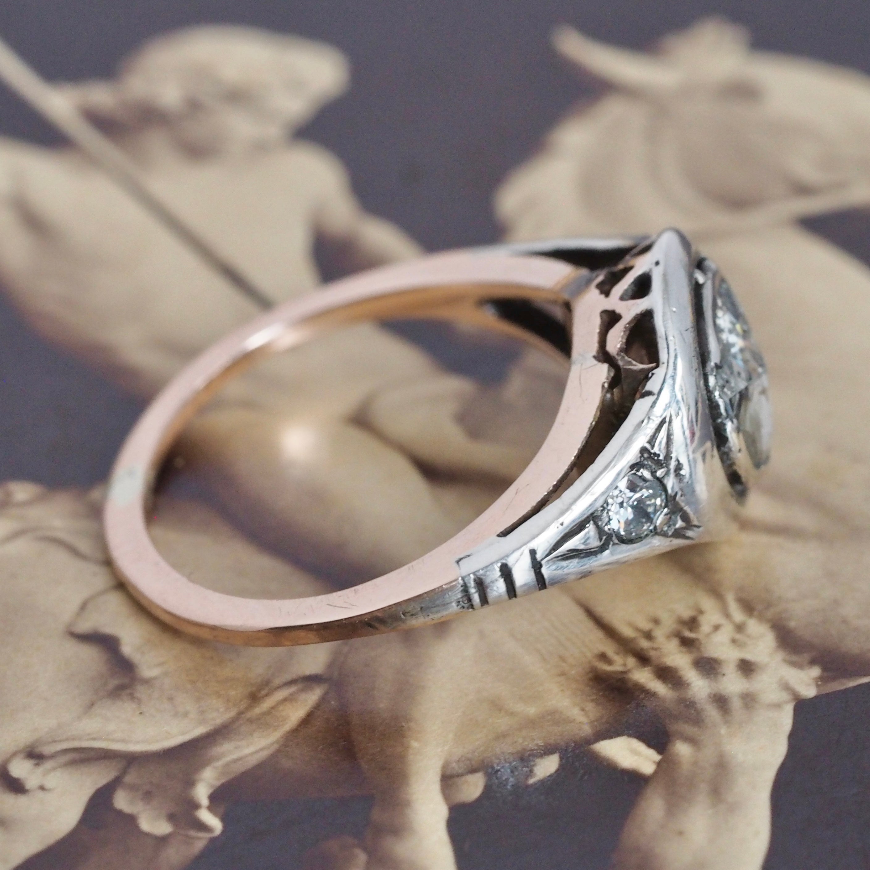 Antique Georgian Gold and Rose Cut Diamond Ring