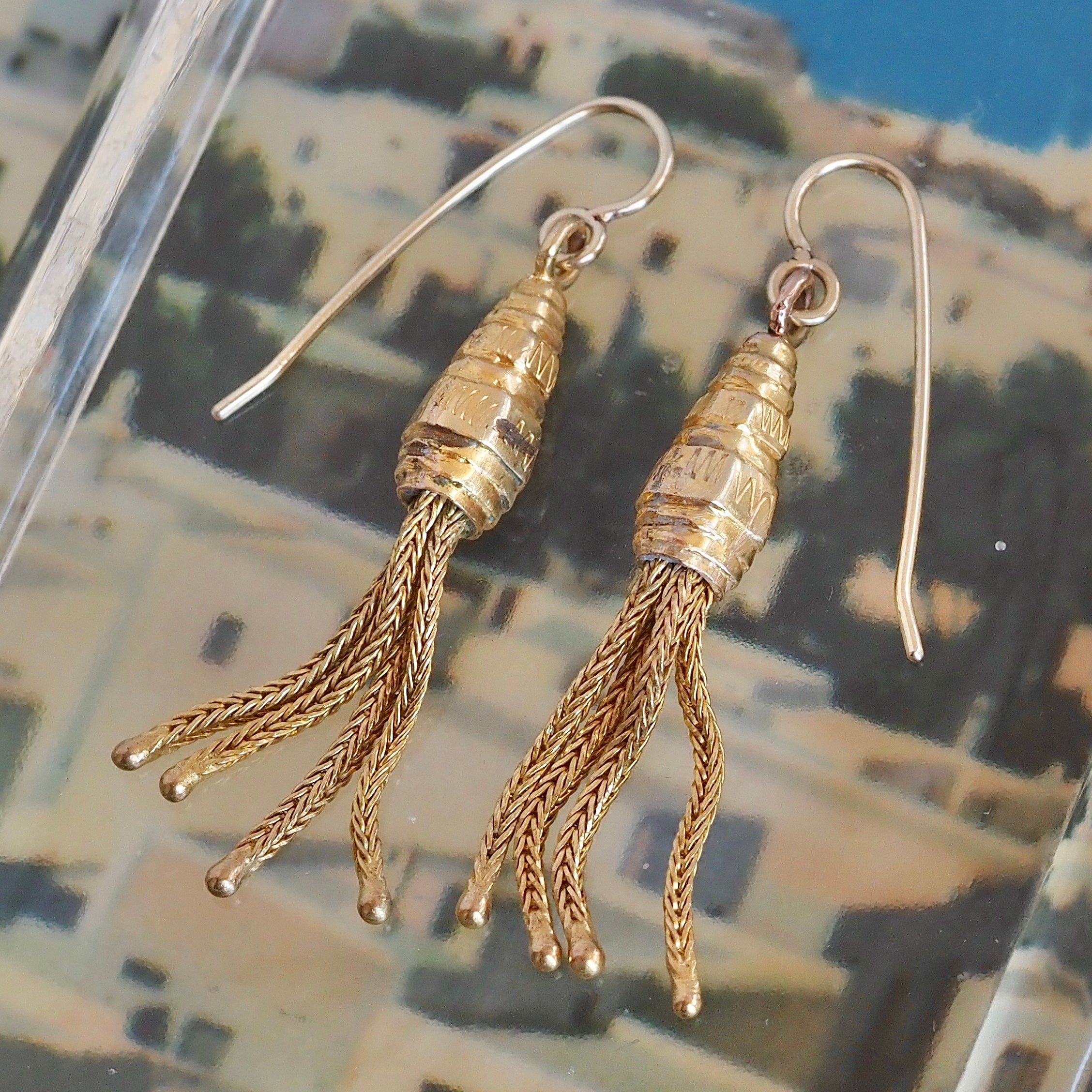 Antique Victorian 10k Gold Tassel Earrings