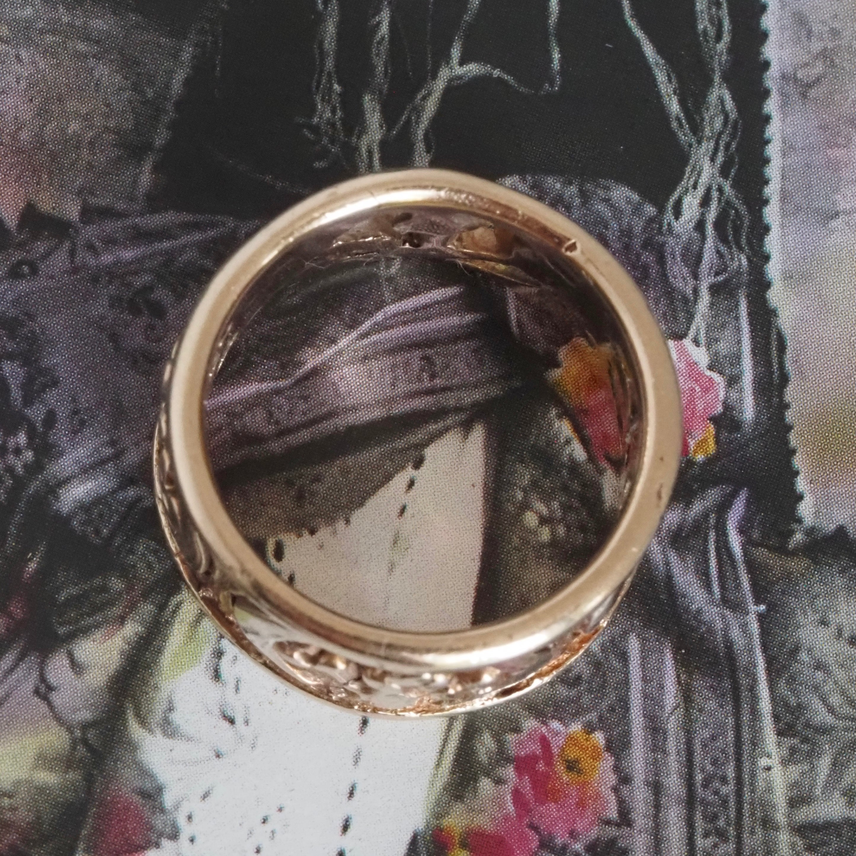 Vintage Joshua Tree Floral 14k Gold Open Work Band