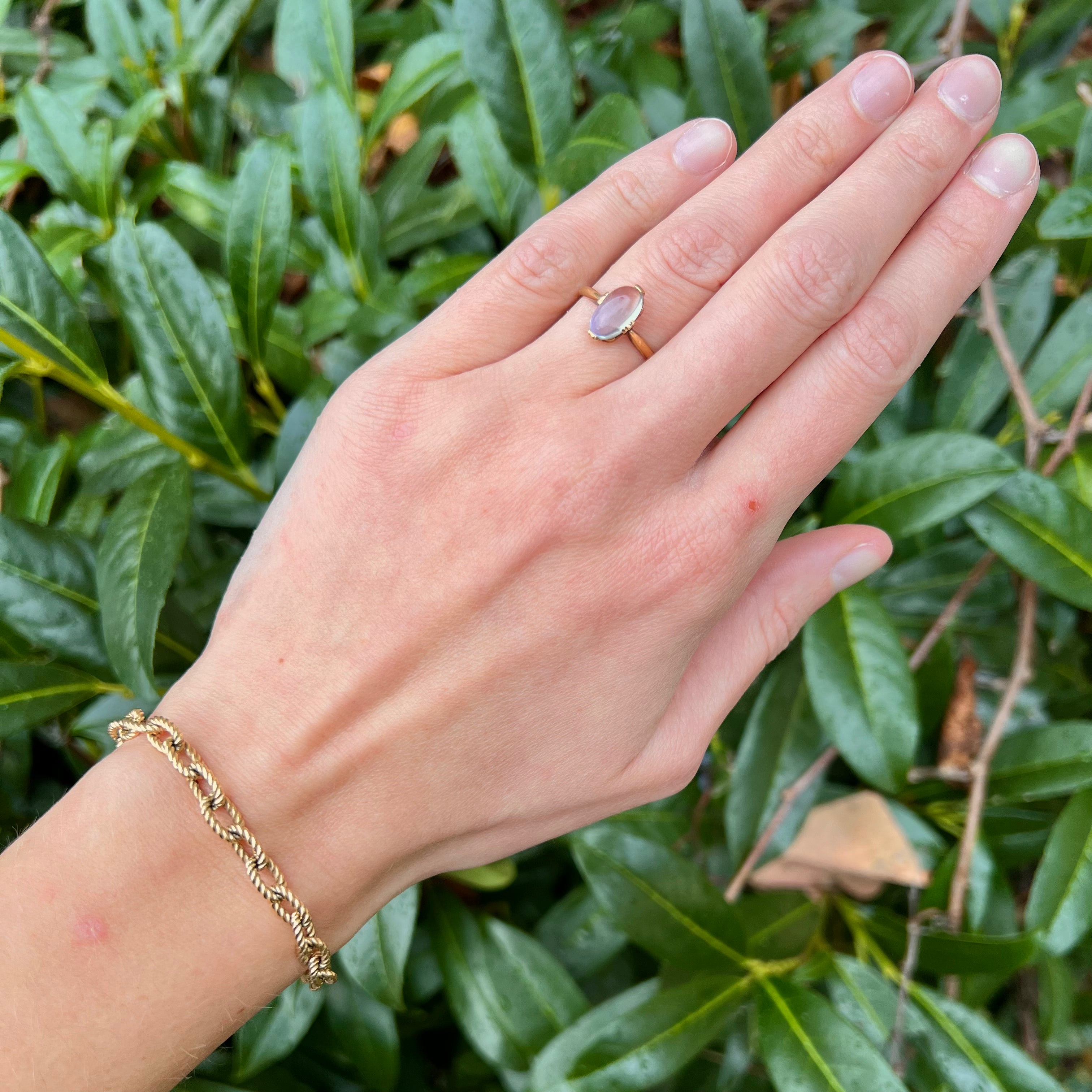 Vintage 14k Gold Braided Oval Link Bracelet