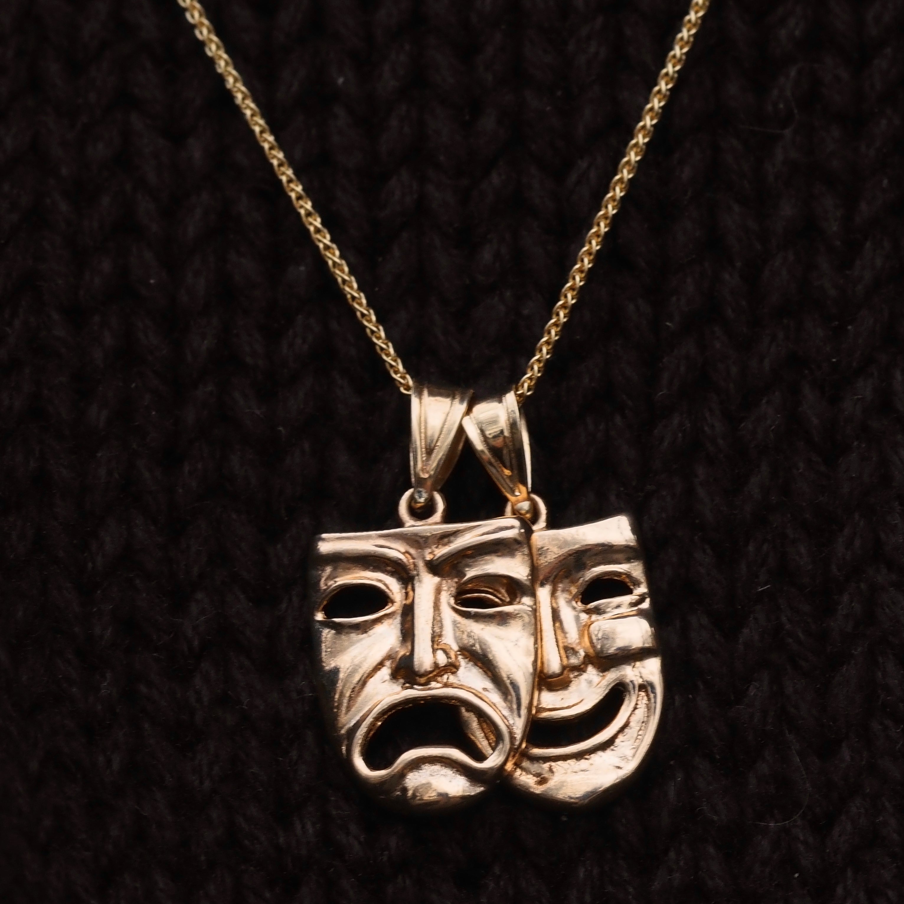 Vintage Tragedy & Comedy 14k Gold Charms