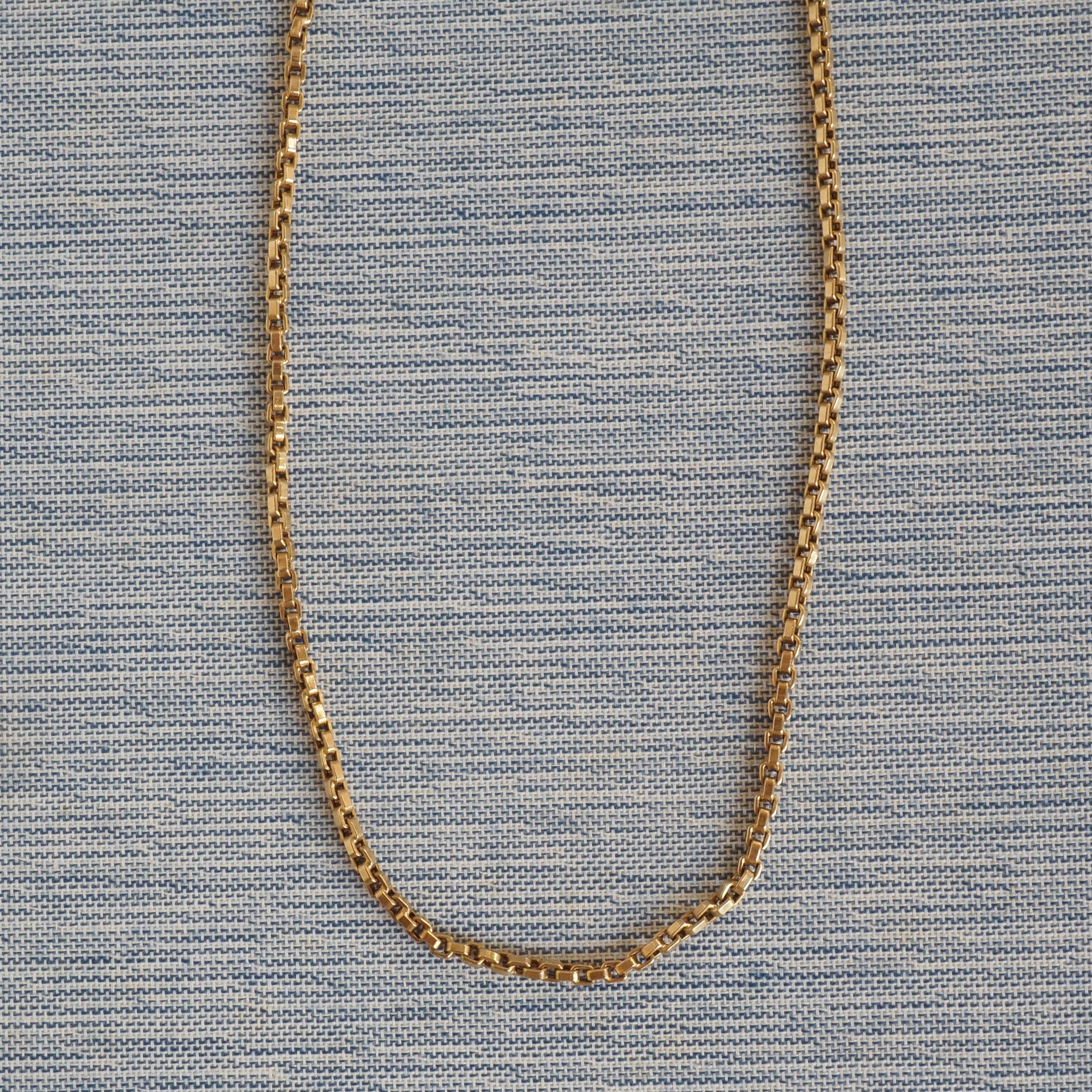 Vintage 14k Gold 3mm Box Chain Necklace