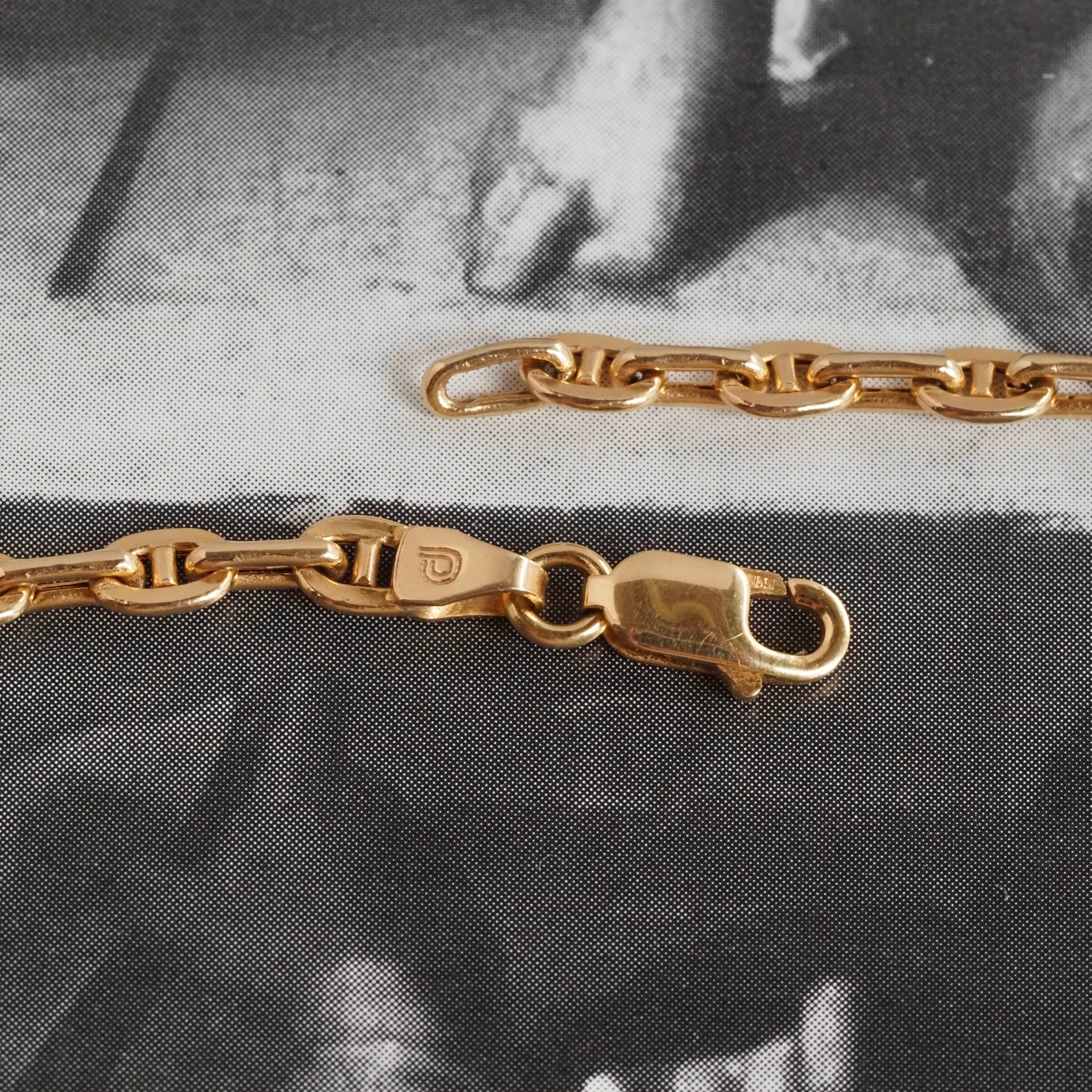 Vintage Mariner Link 14k Gold Chain Necklace