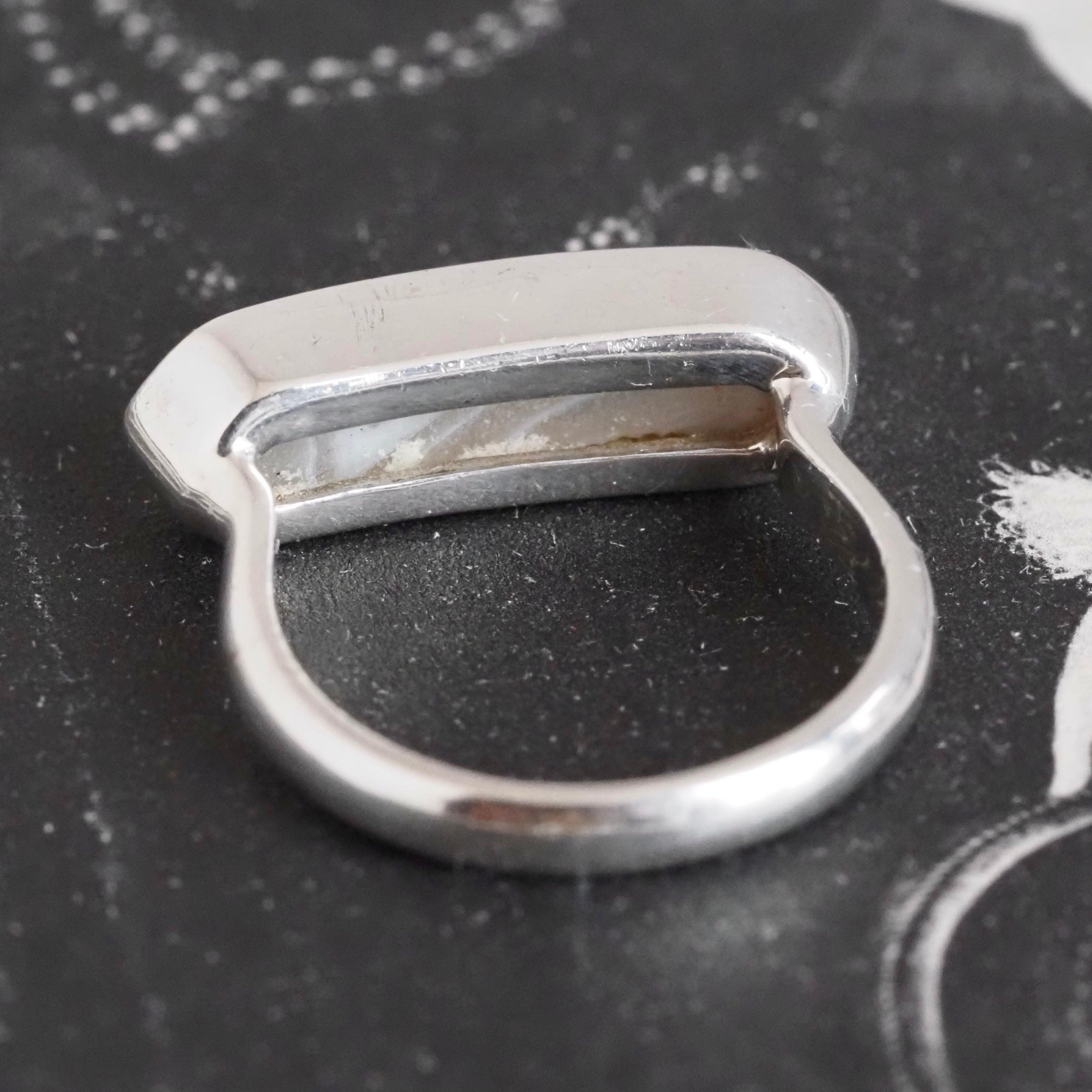 Foggy Banded Agate Sterling Silver Ring