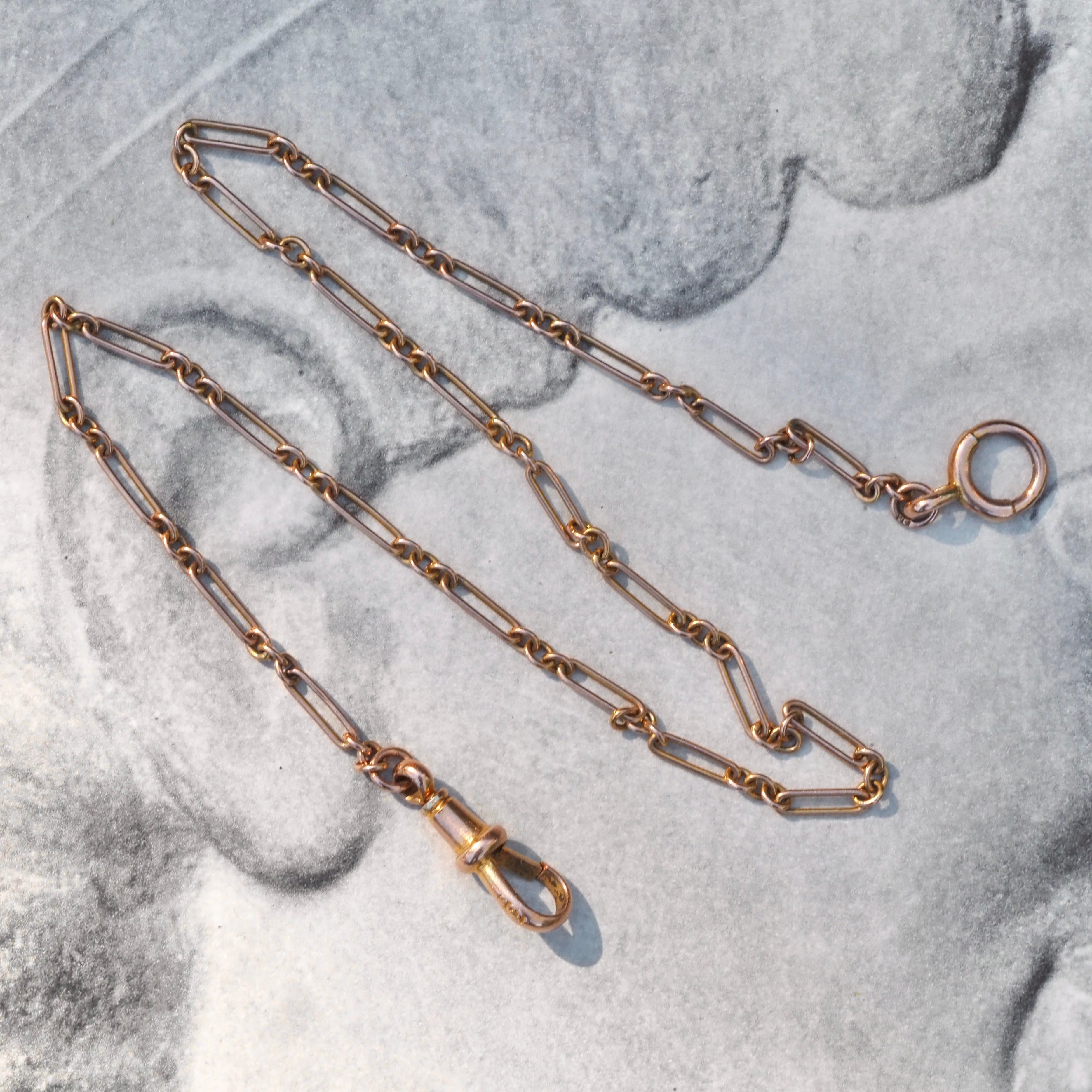 Antique 9k Gold English Figaro Bracelet