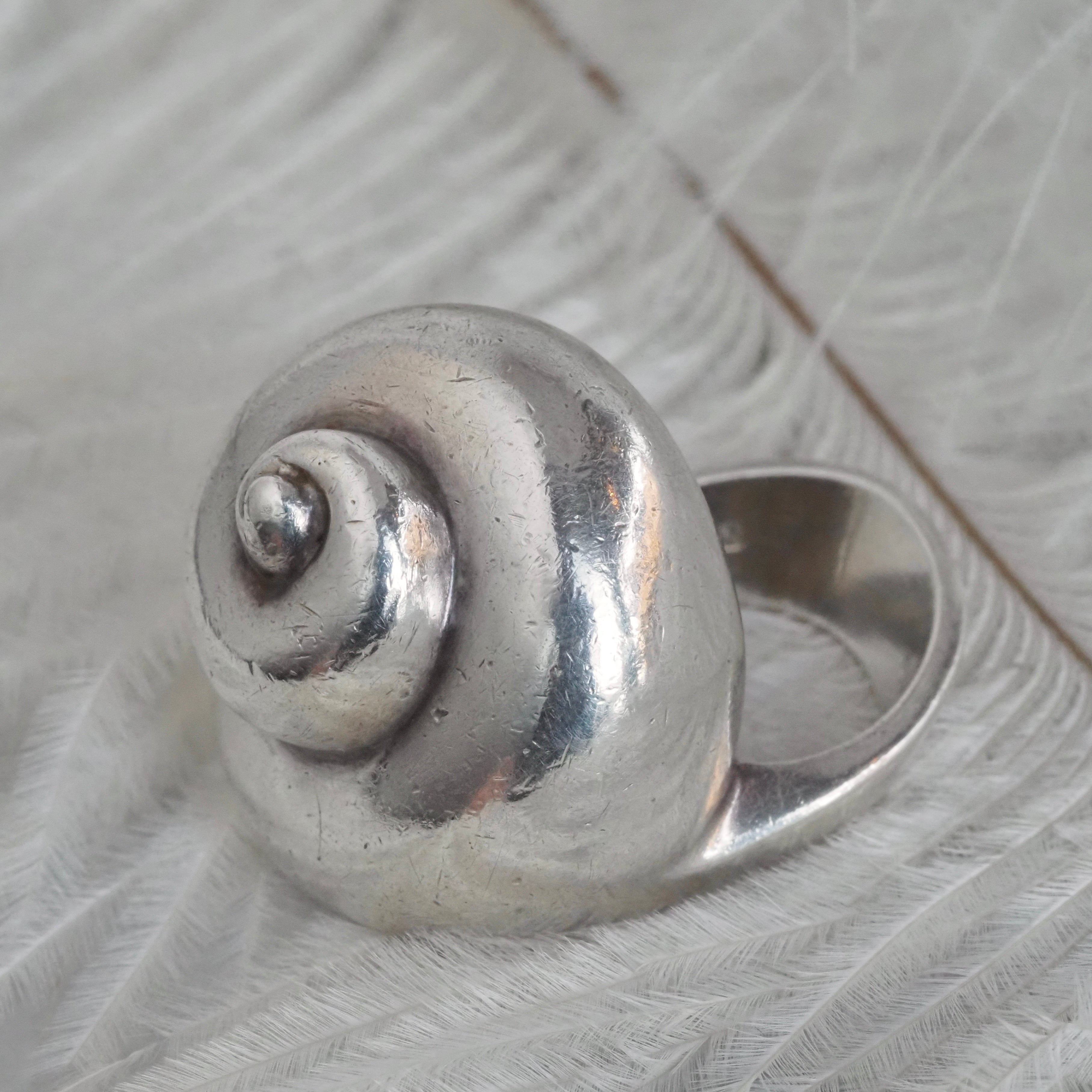Vintage Sterling Silver Snail Shell Ring