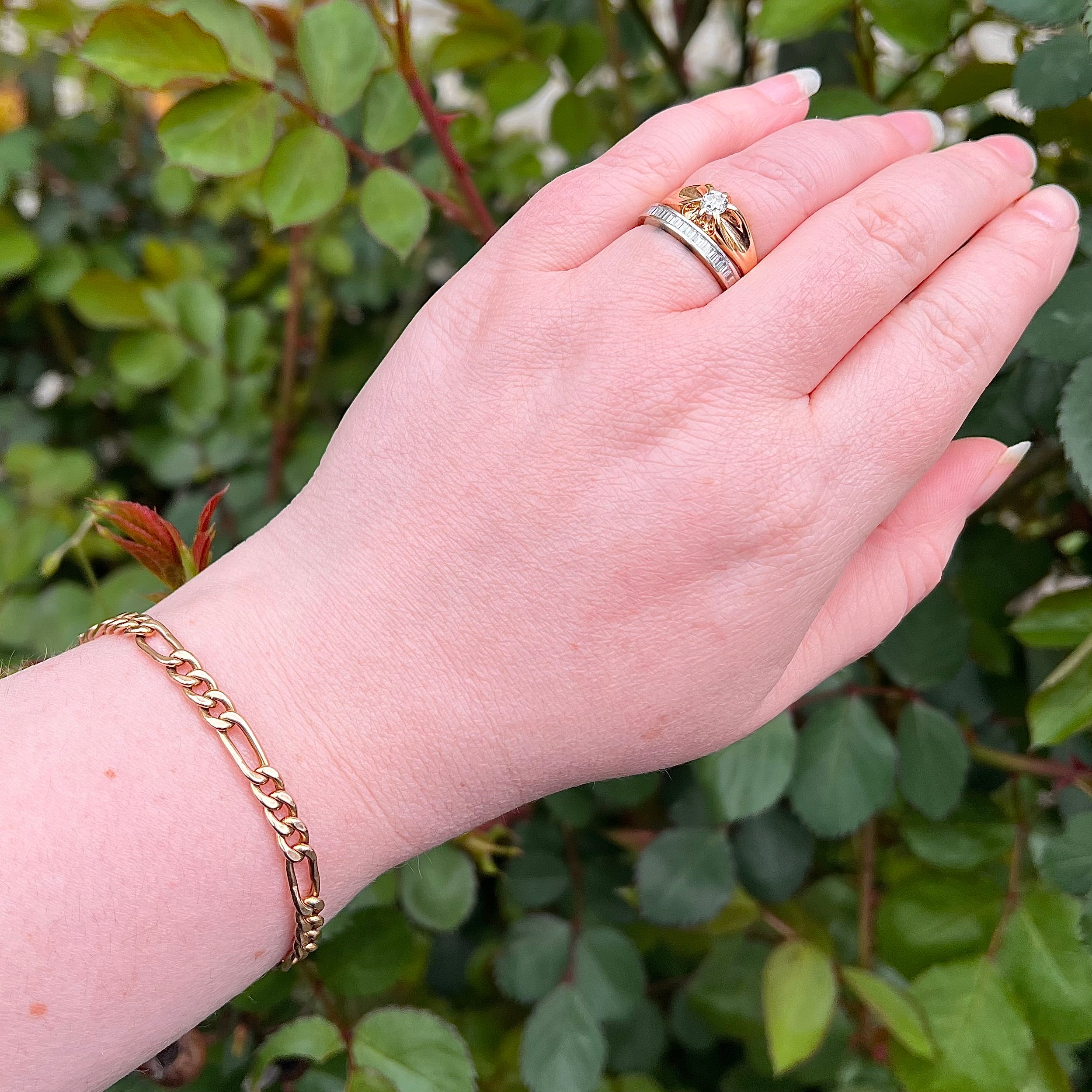 Vintage 14k Gold Italian Figaro 7.75" Bracelet