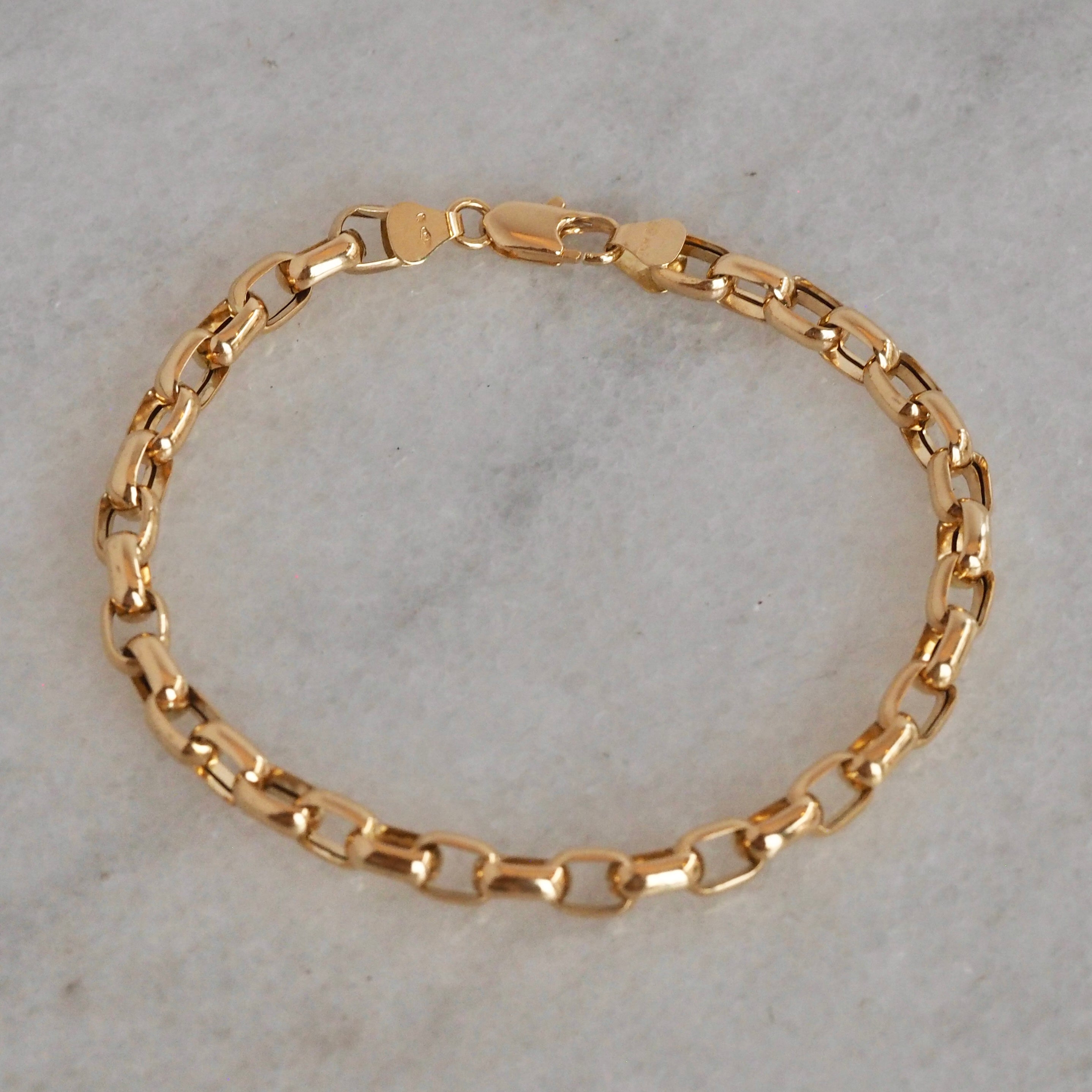 Vintage Italian 18k Gold Venetian Box Chain Bracelet