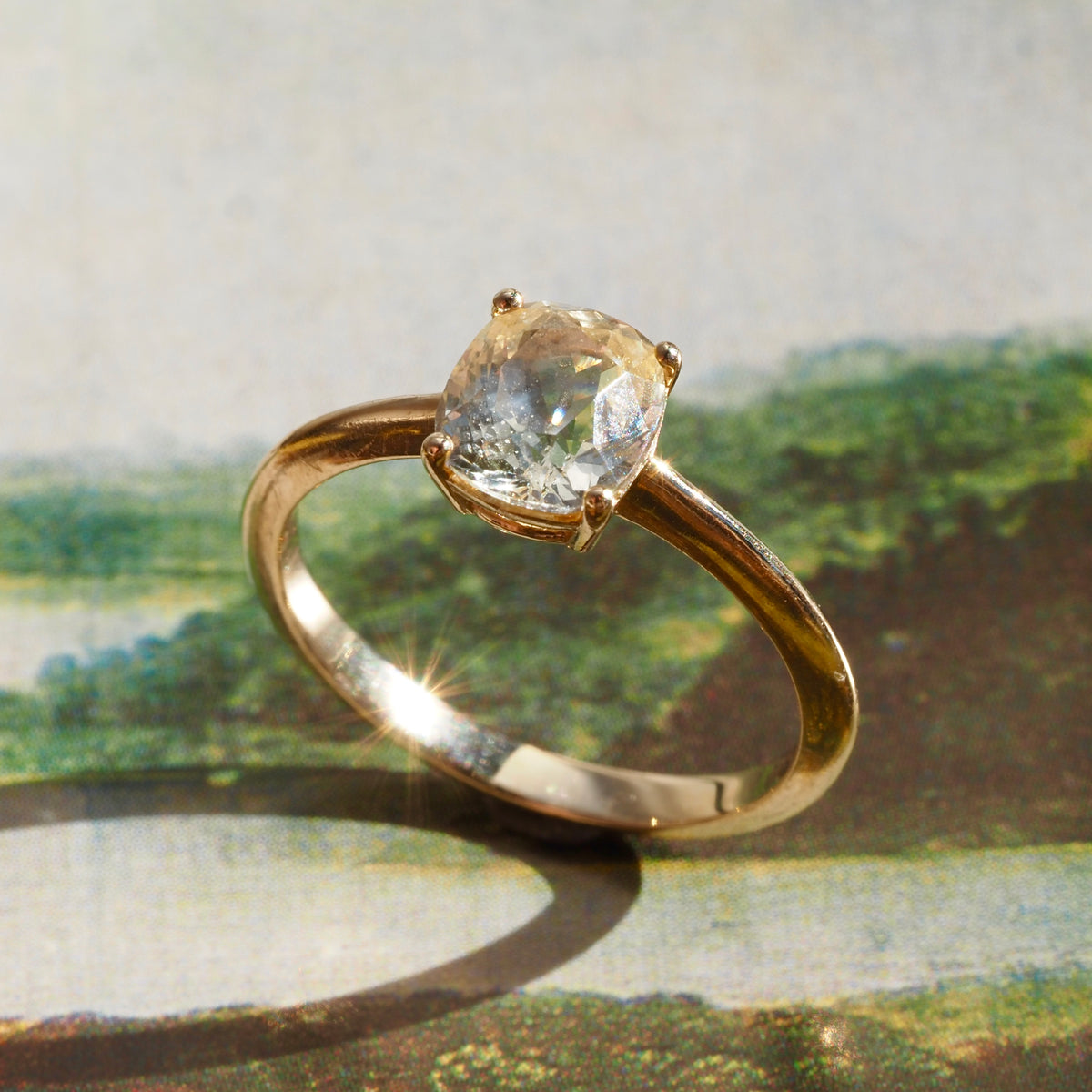 2.01ct Natural Yellow Sapphire 14k Gold Ring