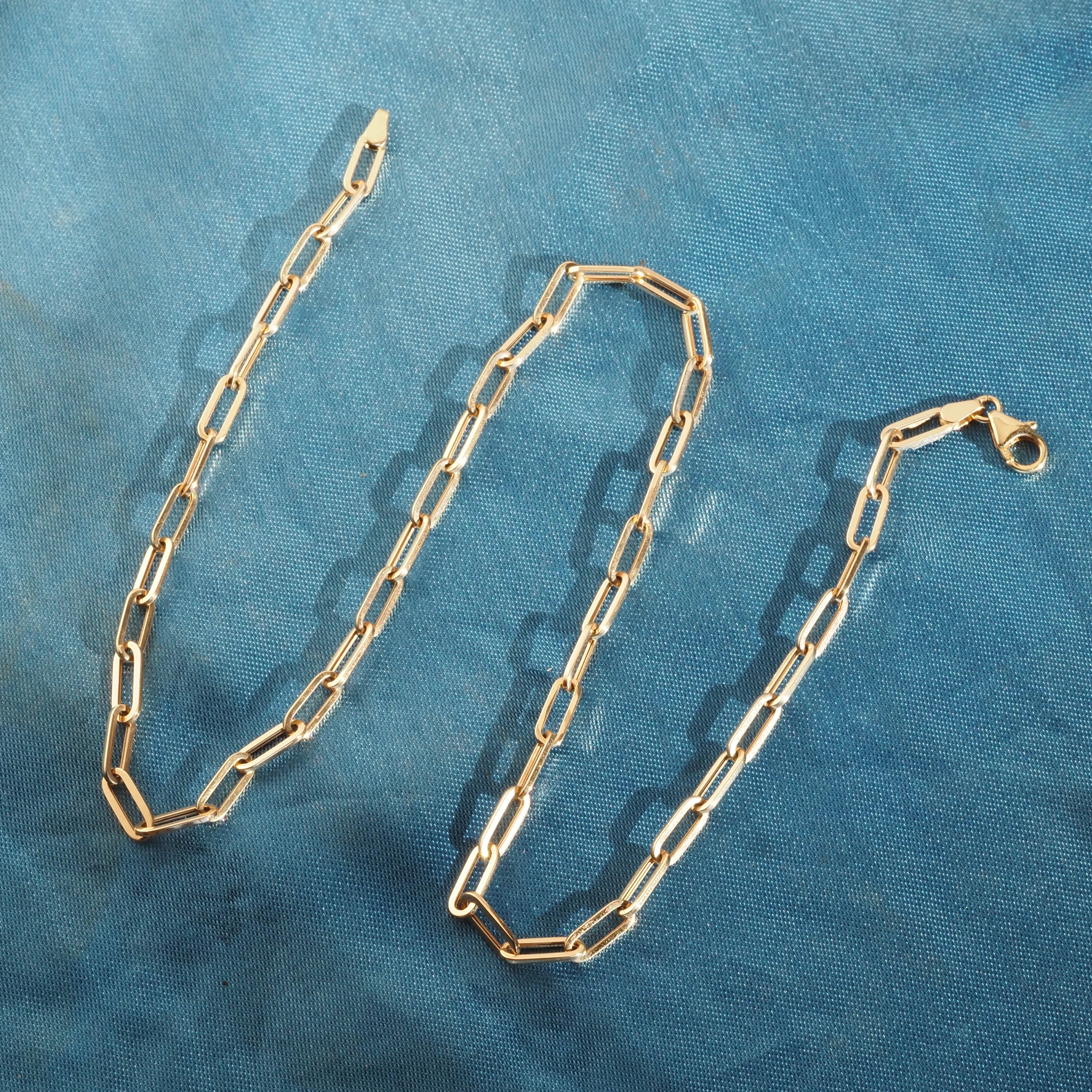 Italian 18" 14k Gold Paperclip Chain Necklace