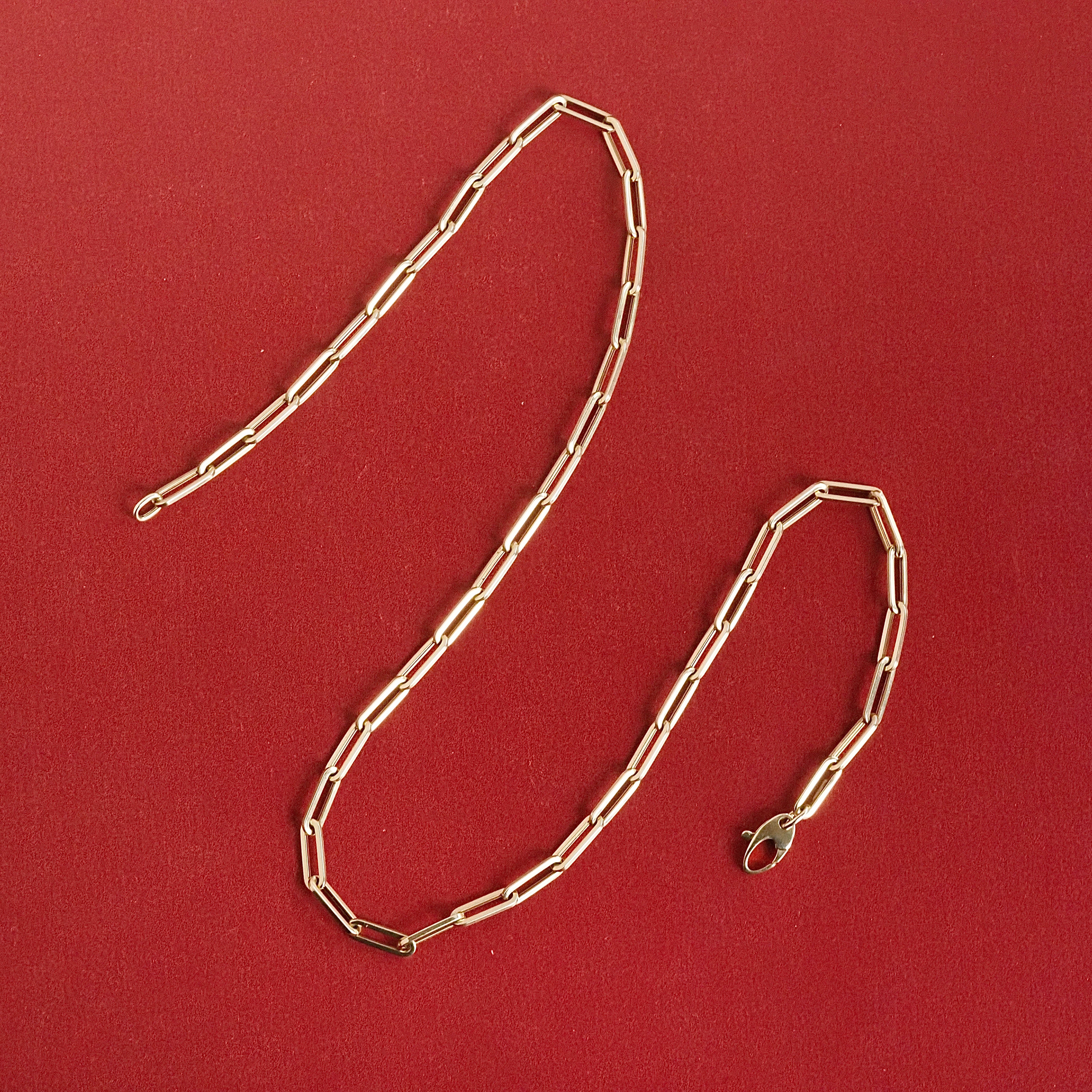 14k Gold Paperclip Chain Necklace