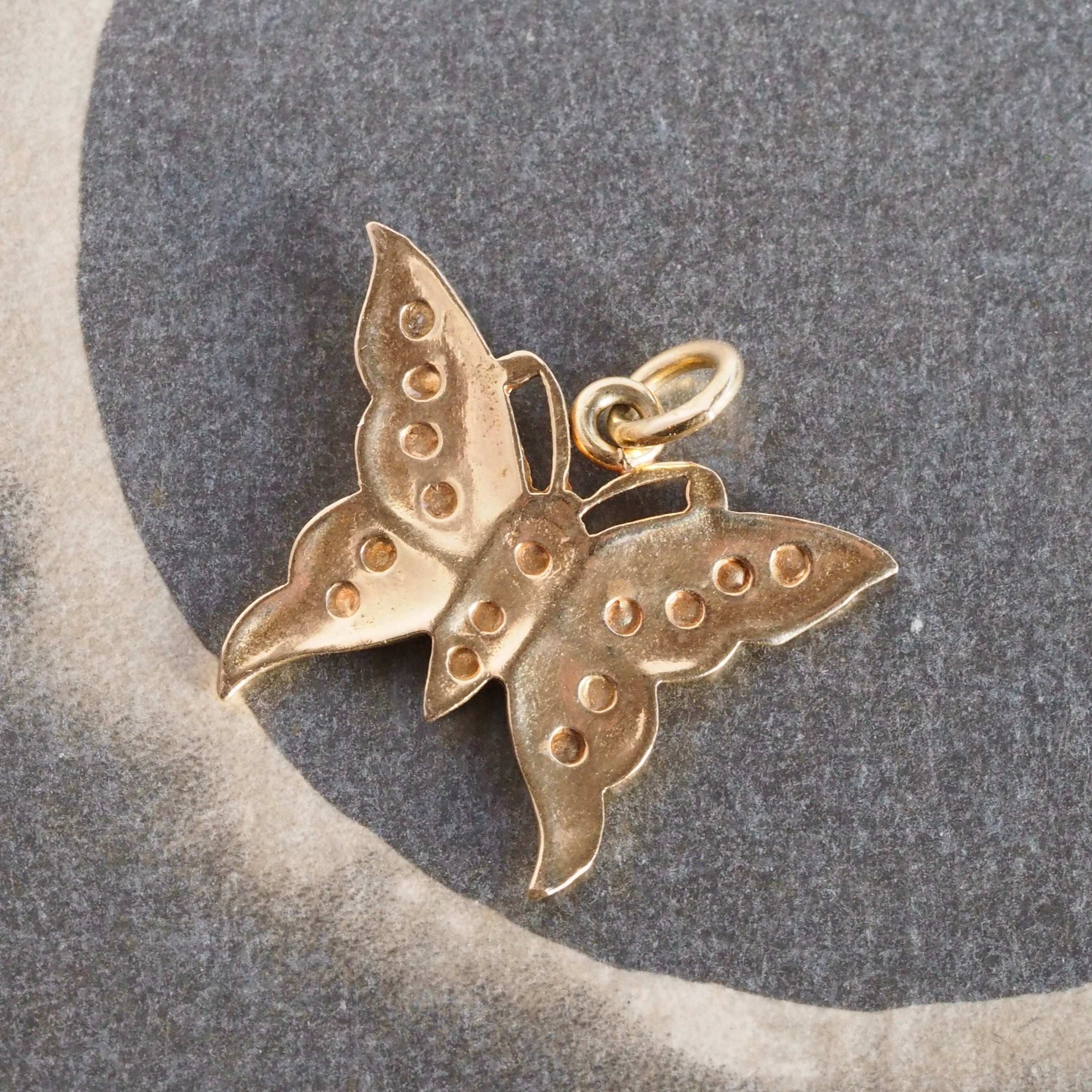 Antique 18k Gold Butterfly Pendant