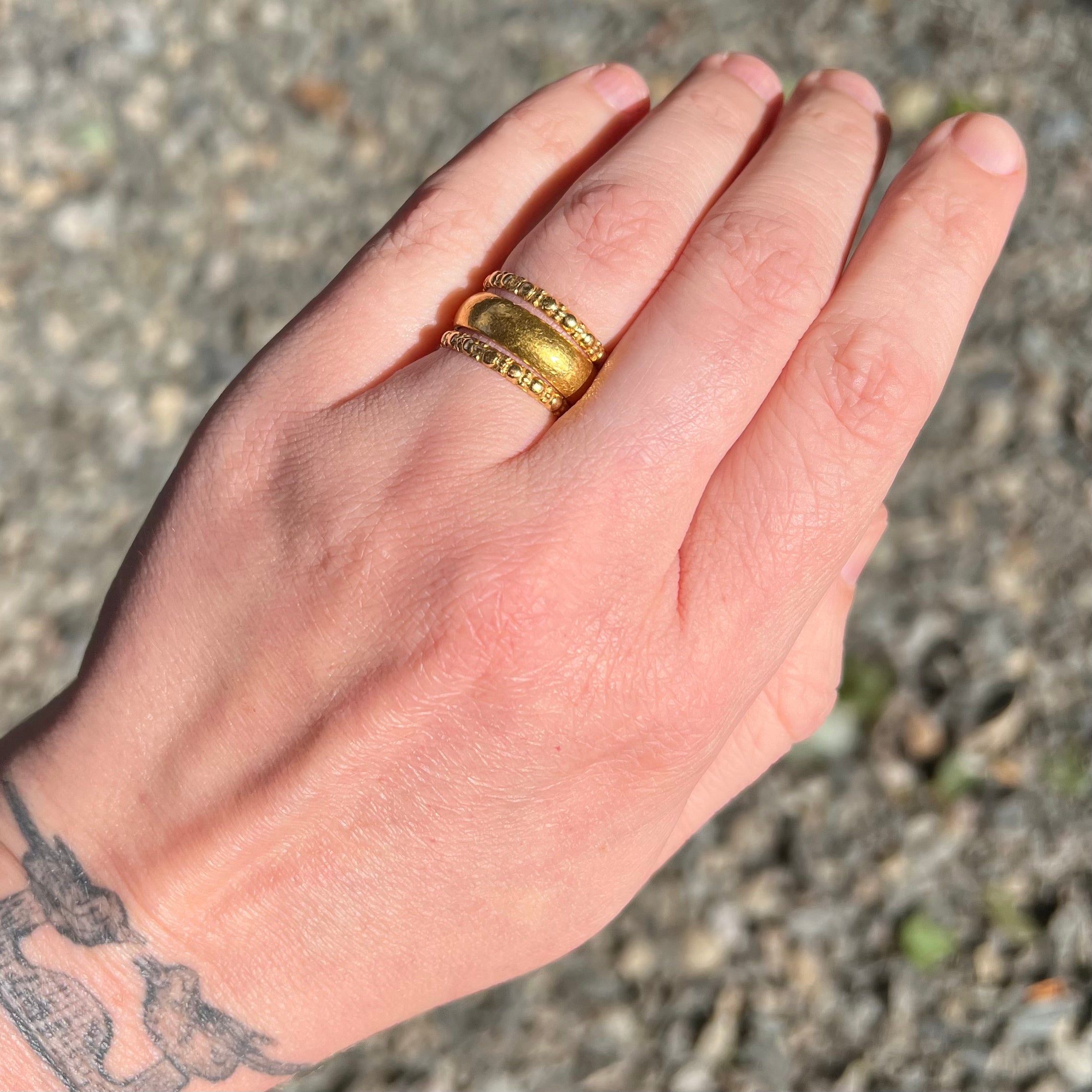 Vintage 21k Gold Set of Three Stacking Bands