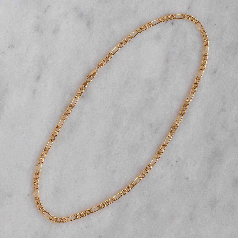 Vintage Italian 10k Gold Figaro Chain