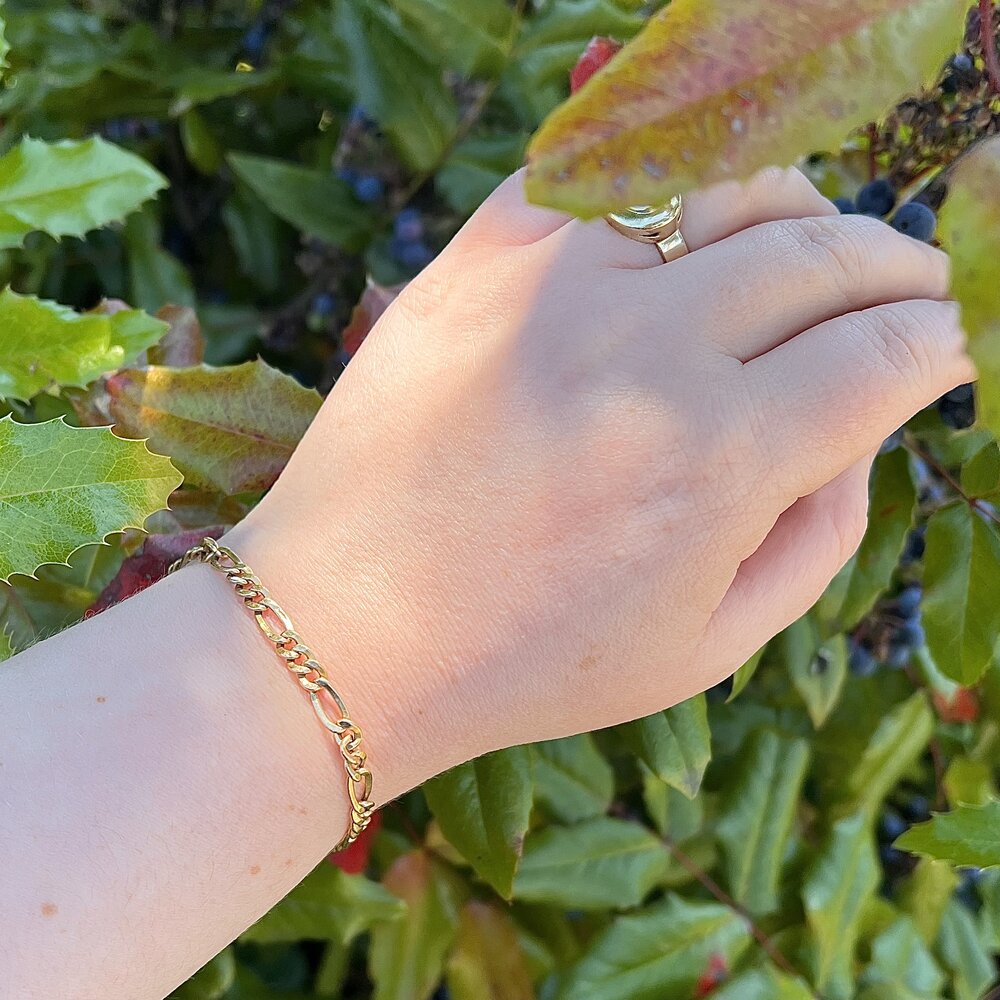Vintage 14k Gold Italian Figaro 7.5" Bracelet