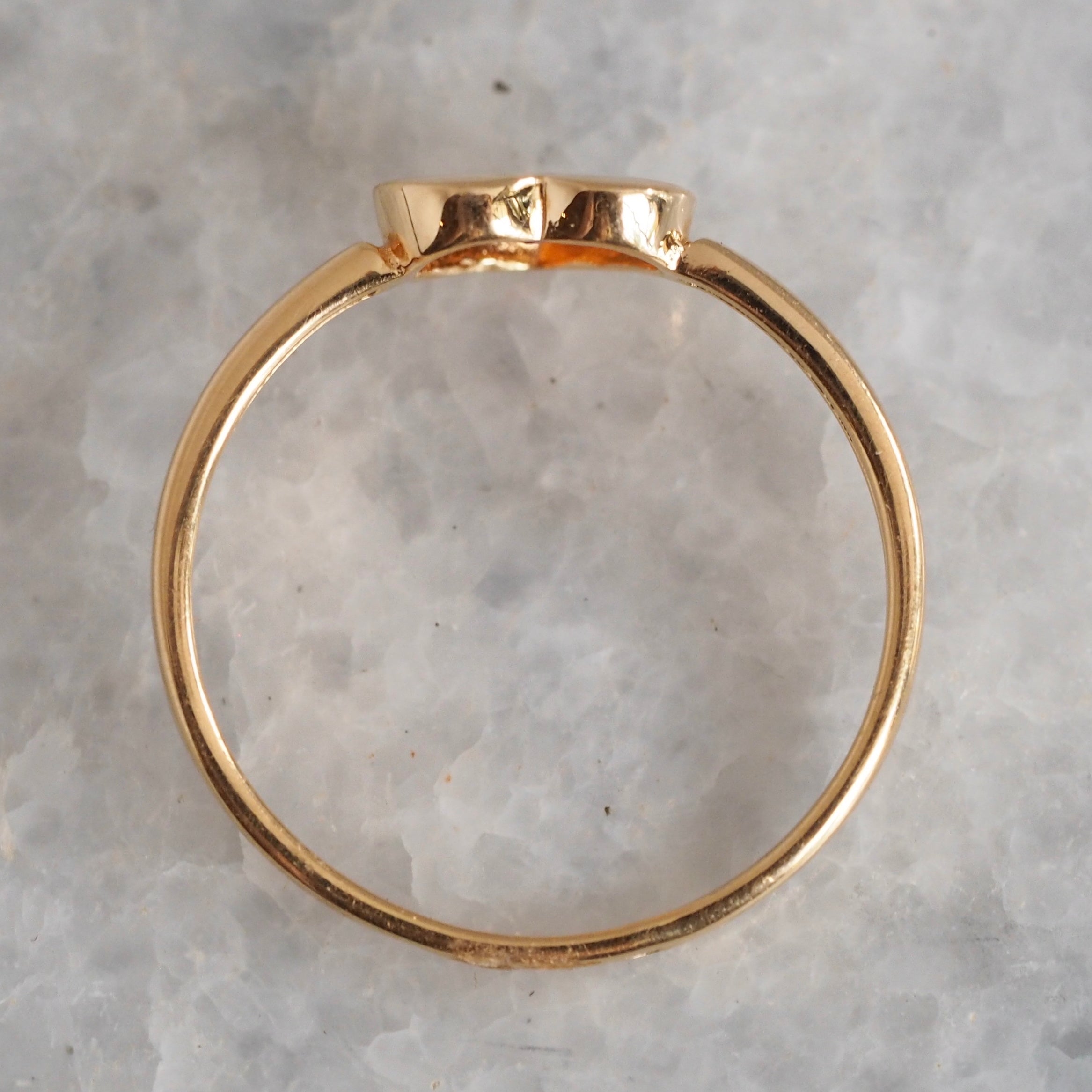 Vintage French 18k Gold Natural Ruby Heart Ring