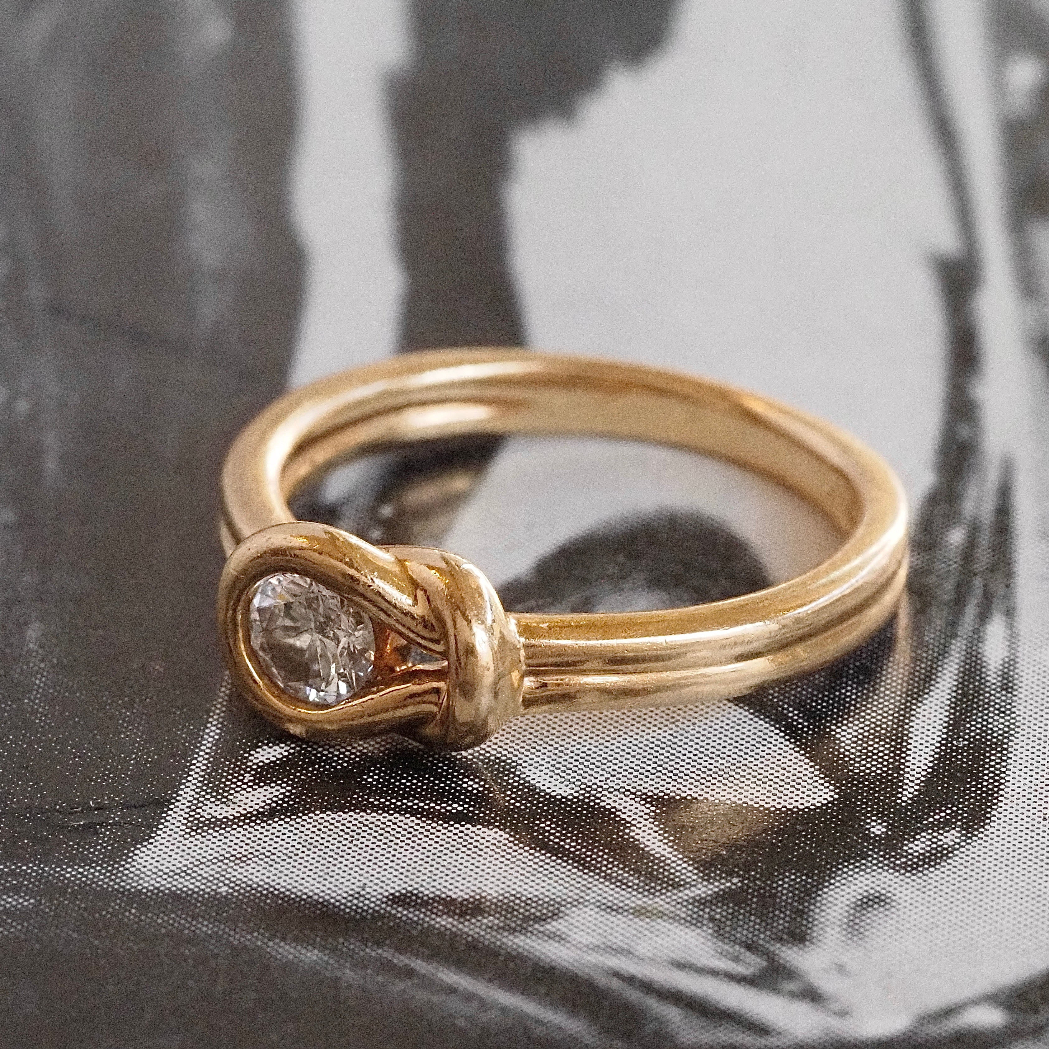14k Gold Diamond Knot Band