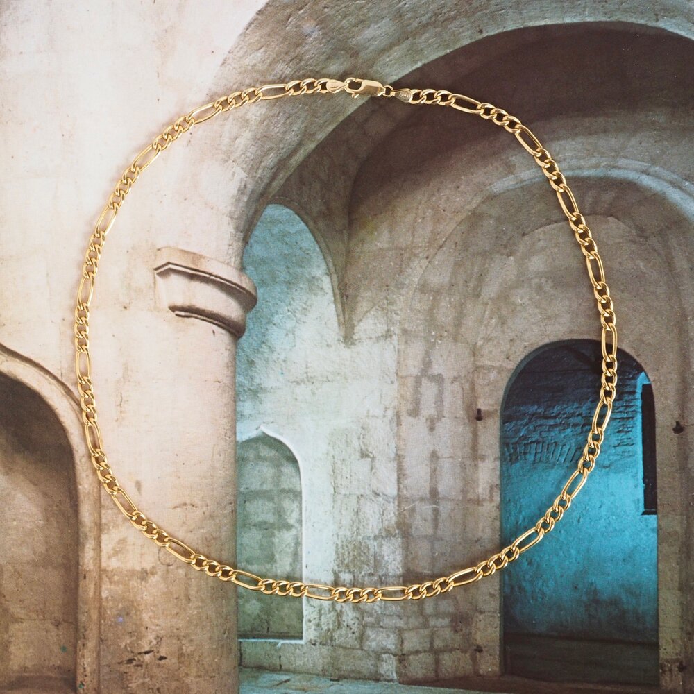 Vintage Italian 10k Gold Figaro Chain