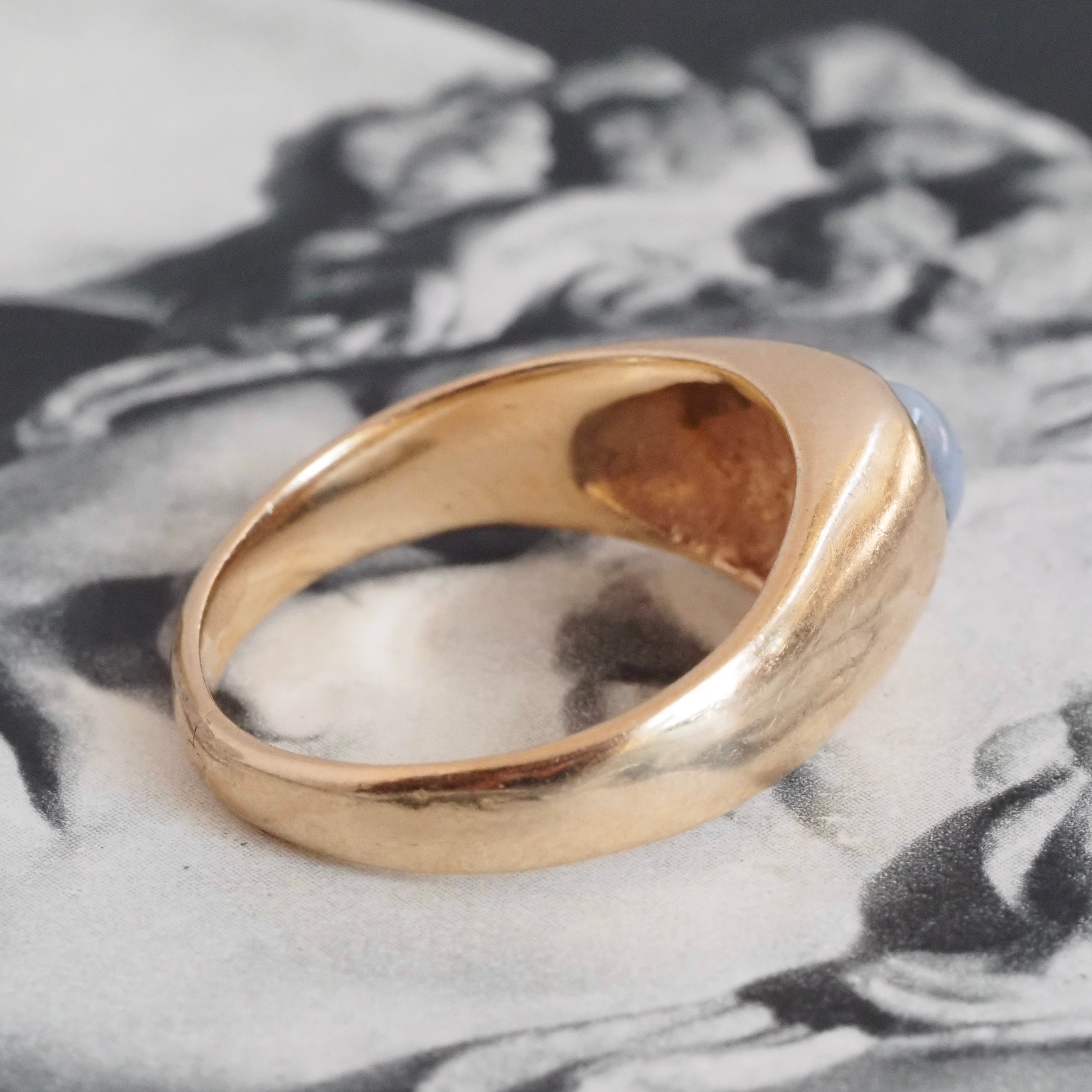 Vintage Natural Star Sapphire 14k Gold Dome Ring