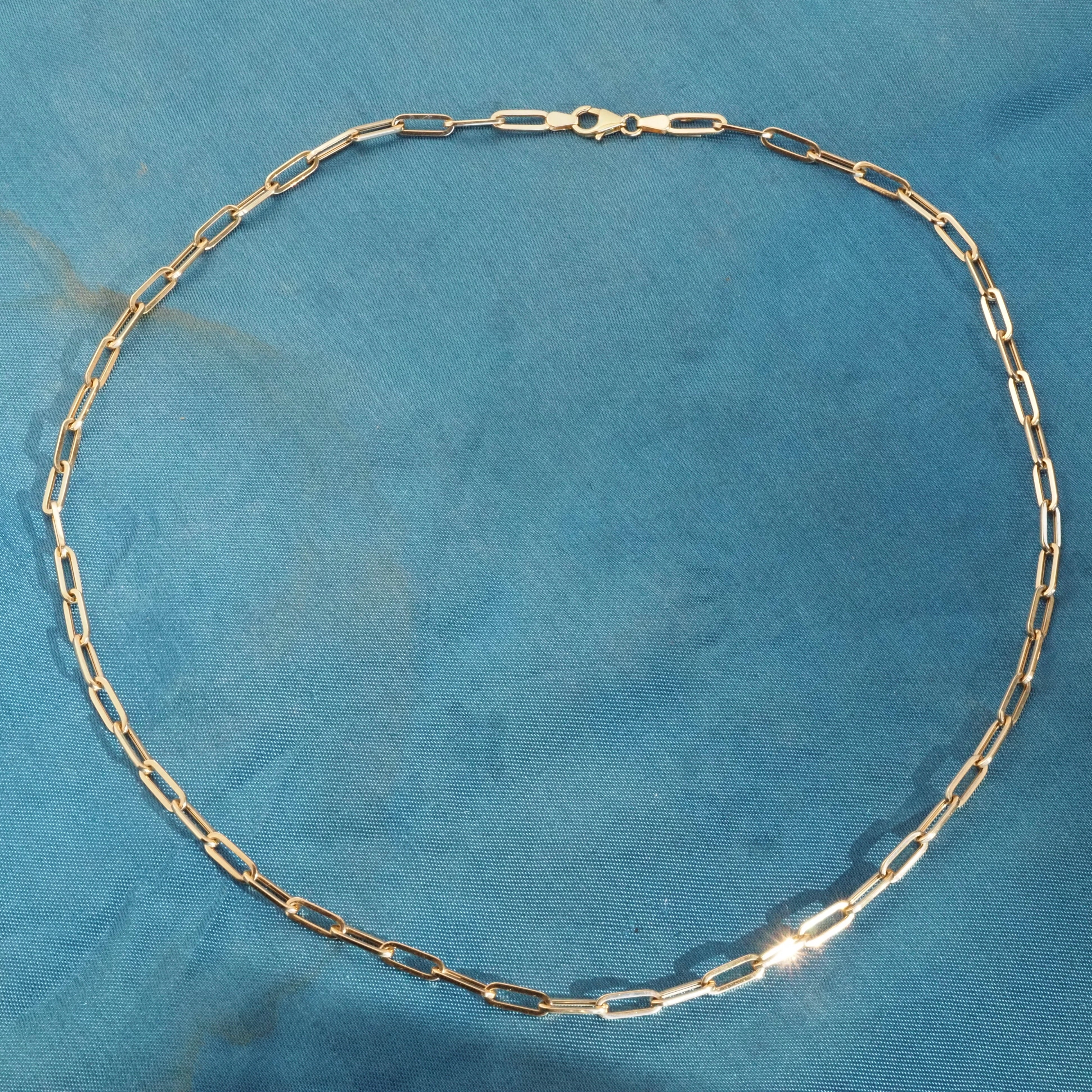 Italian 22" 14k Gold Paperclip Chain Necklace