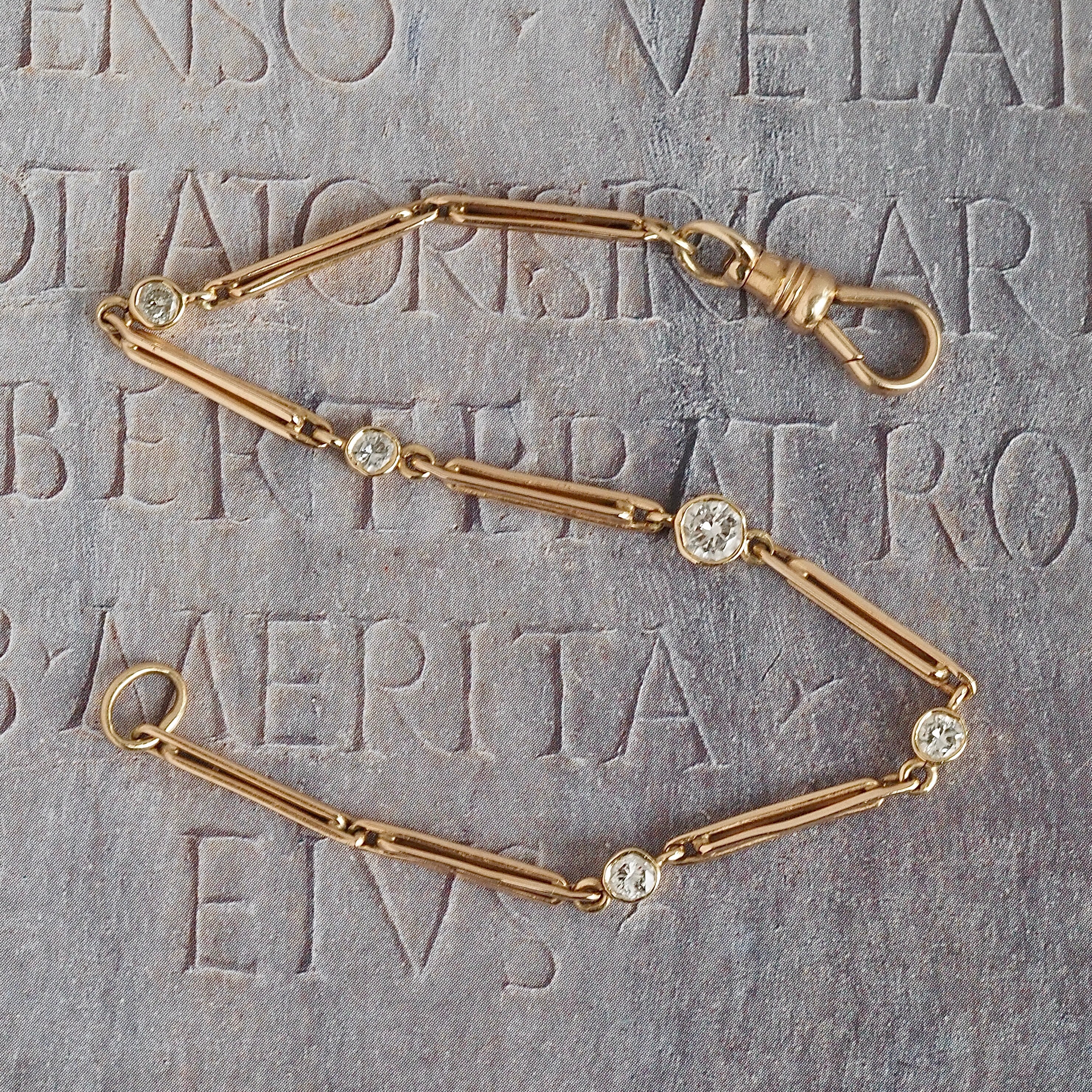 Vintage Diamond 14k Gold Station Bracelet